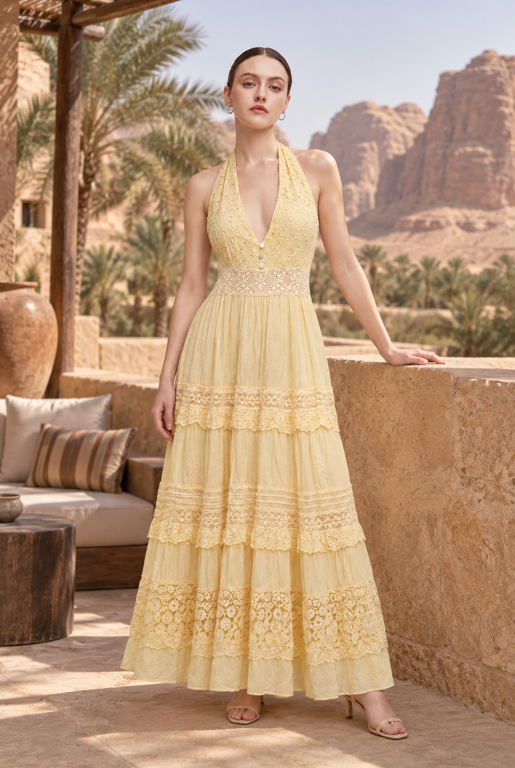LV0779S262ZI cream lifestyle - model alice