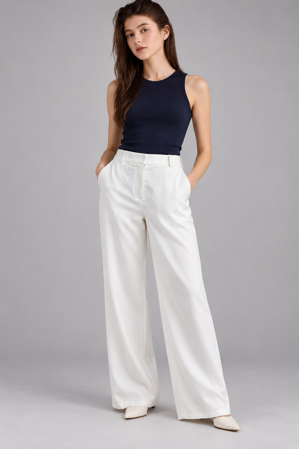 Garment detail on Andrea - LV1015S263AN White