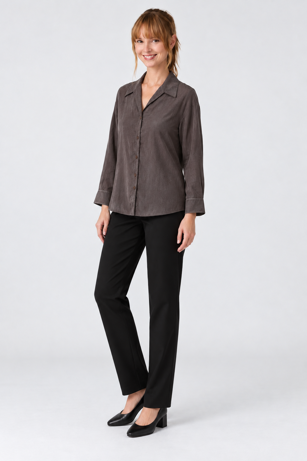 LV1110 brown shirt side pose