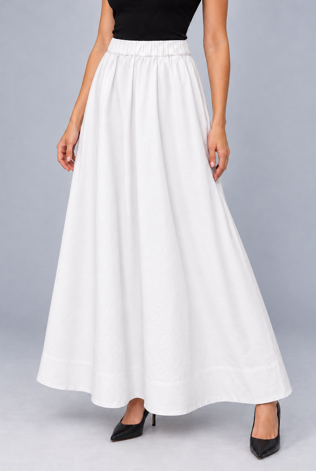 LV1324S263HZ white skirt, waistband and fabric detail