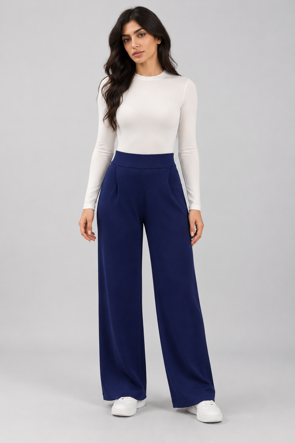 Helya, blue pants, full front