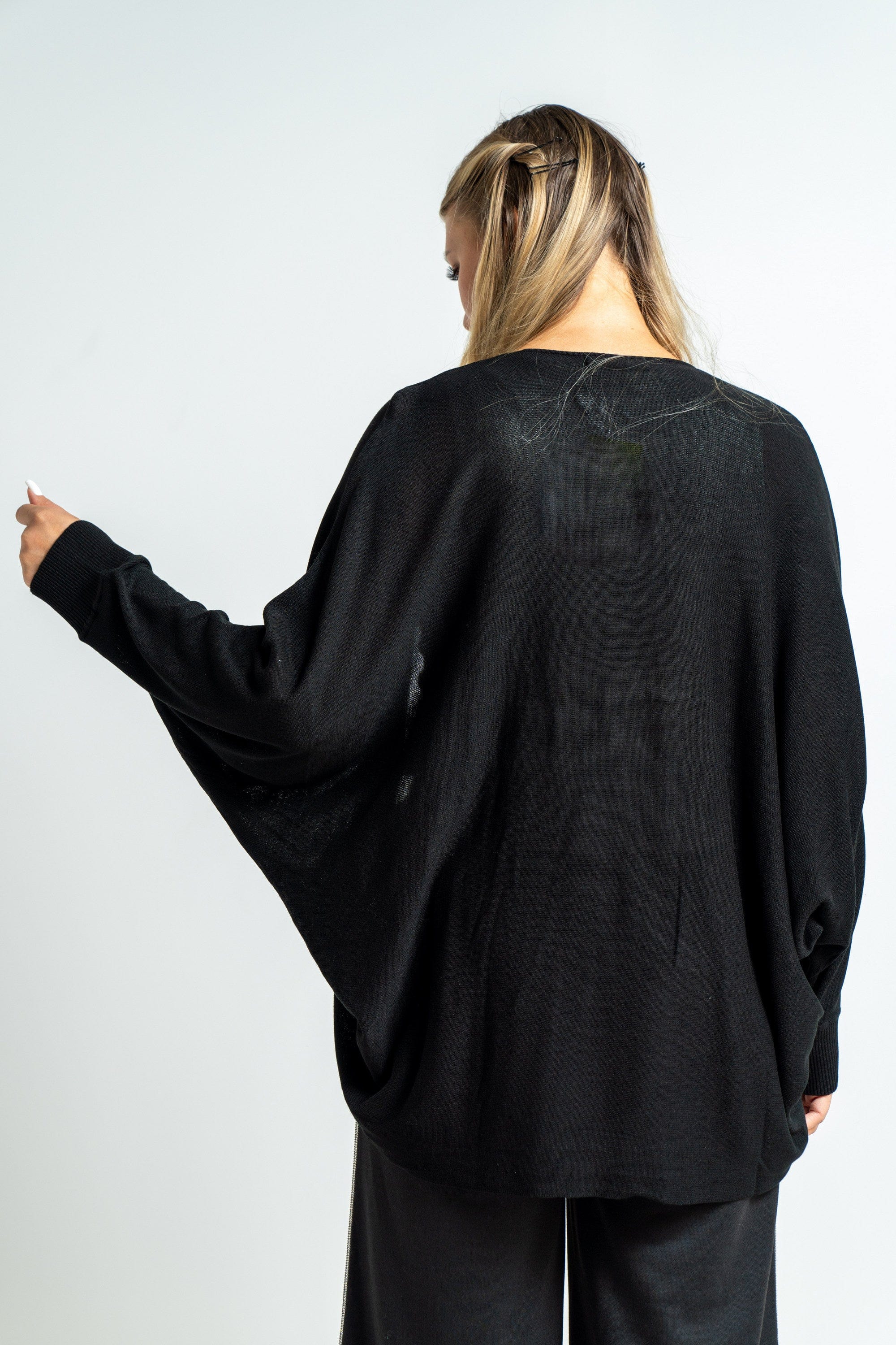 ميكا كارديجان بأكمام طويلة مفتوحه سادة منسوج