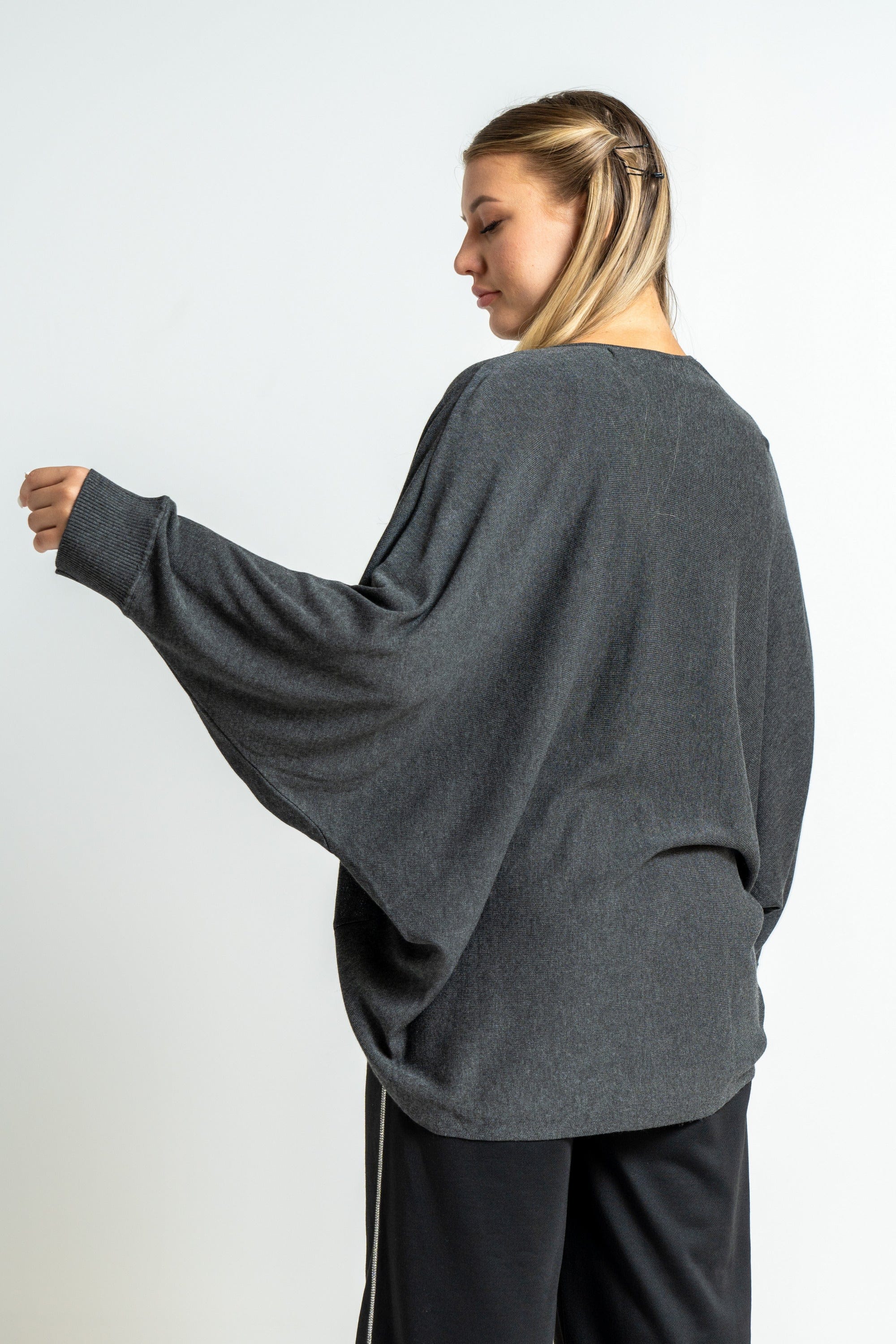 ميكا كارديجان بأكمام طويلة مفتوحه سادة منسوج