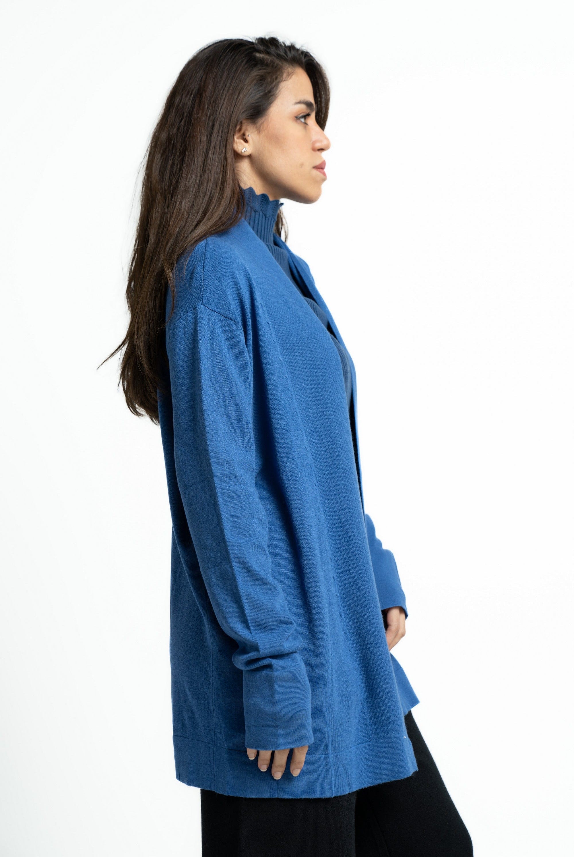 ميكا كارديجان طويل بجيوب امامية سادة