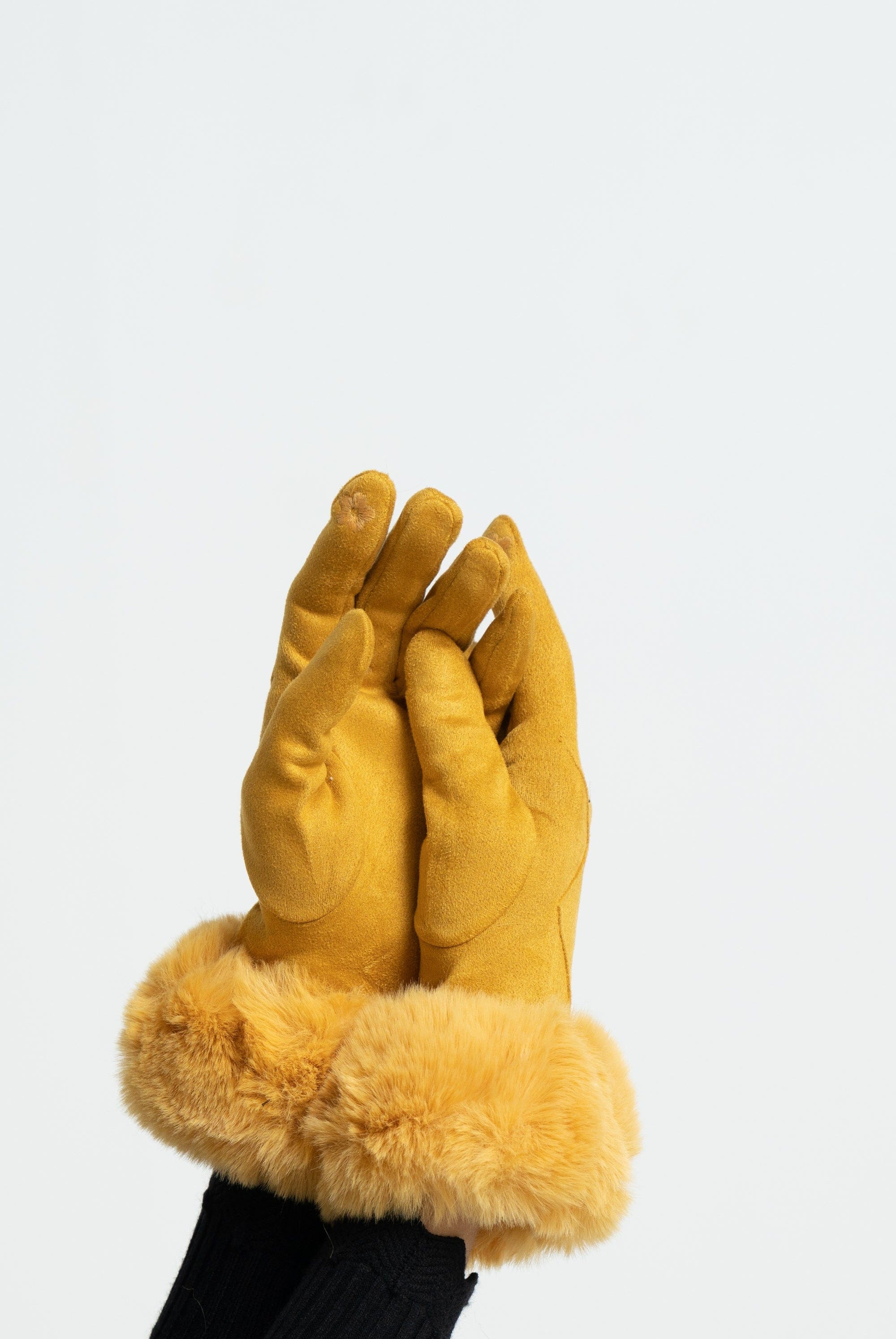 ميكا قفازات مخملية بفرو