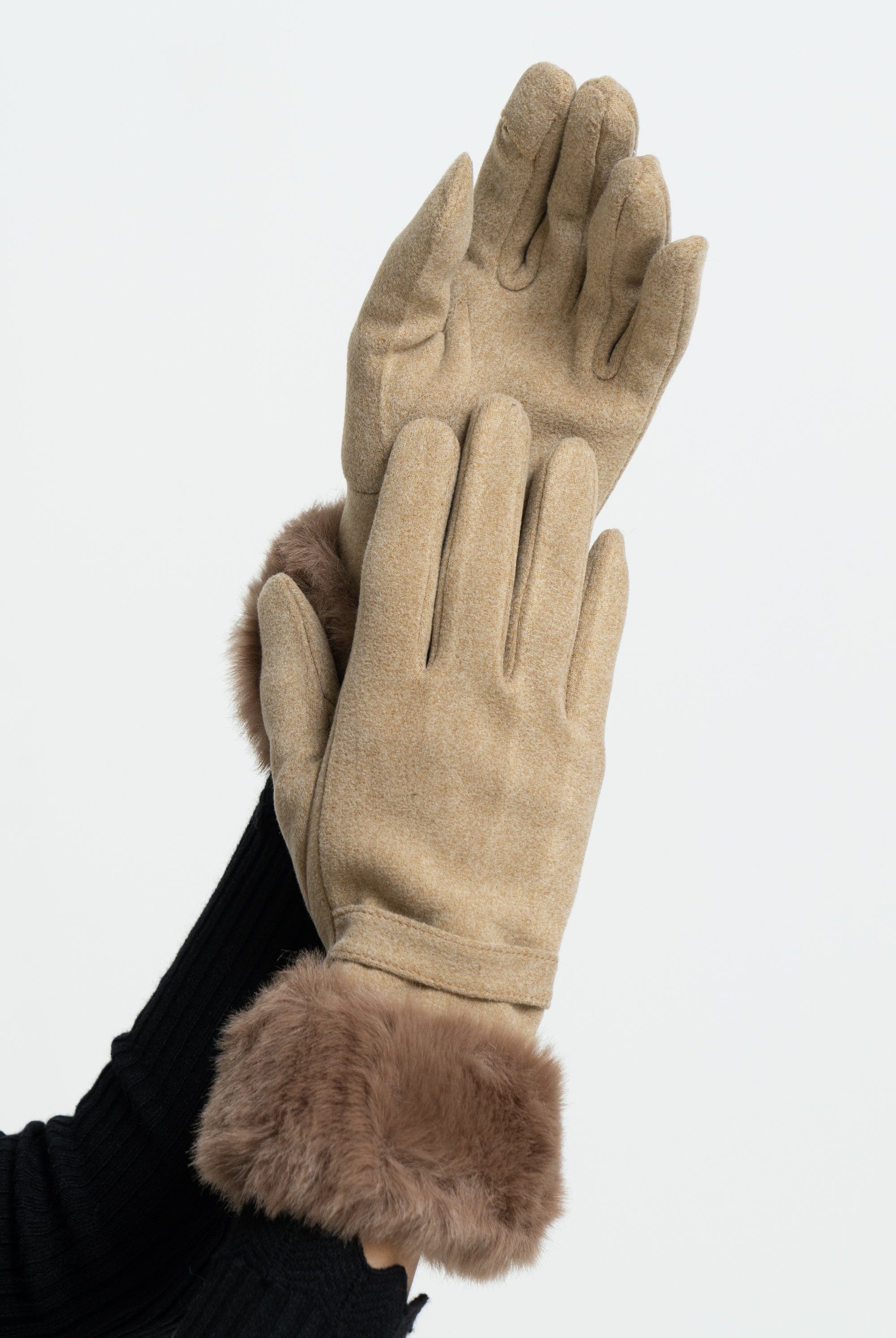 ميكا قفازات سادة بفرو