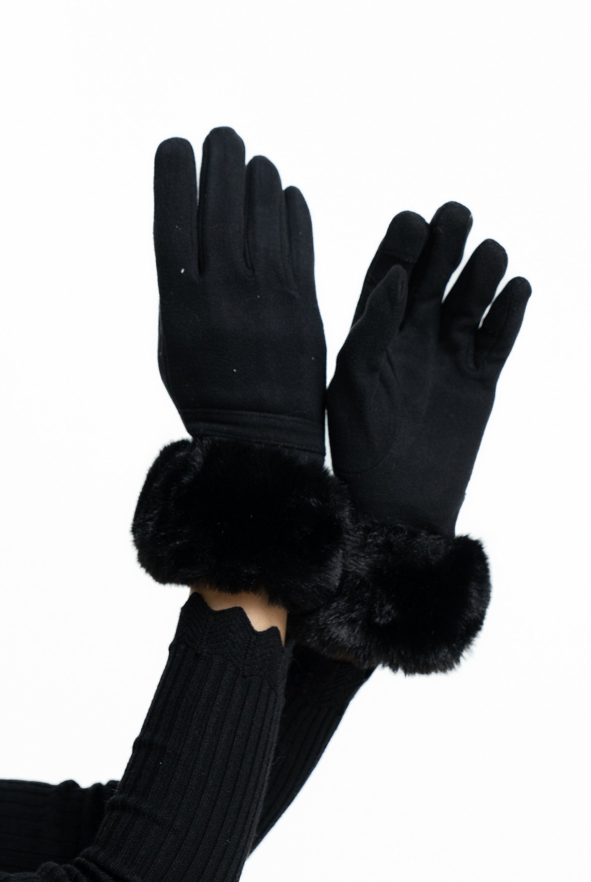 ميكا قفازات سادة بفرو