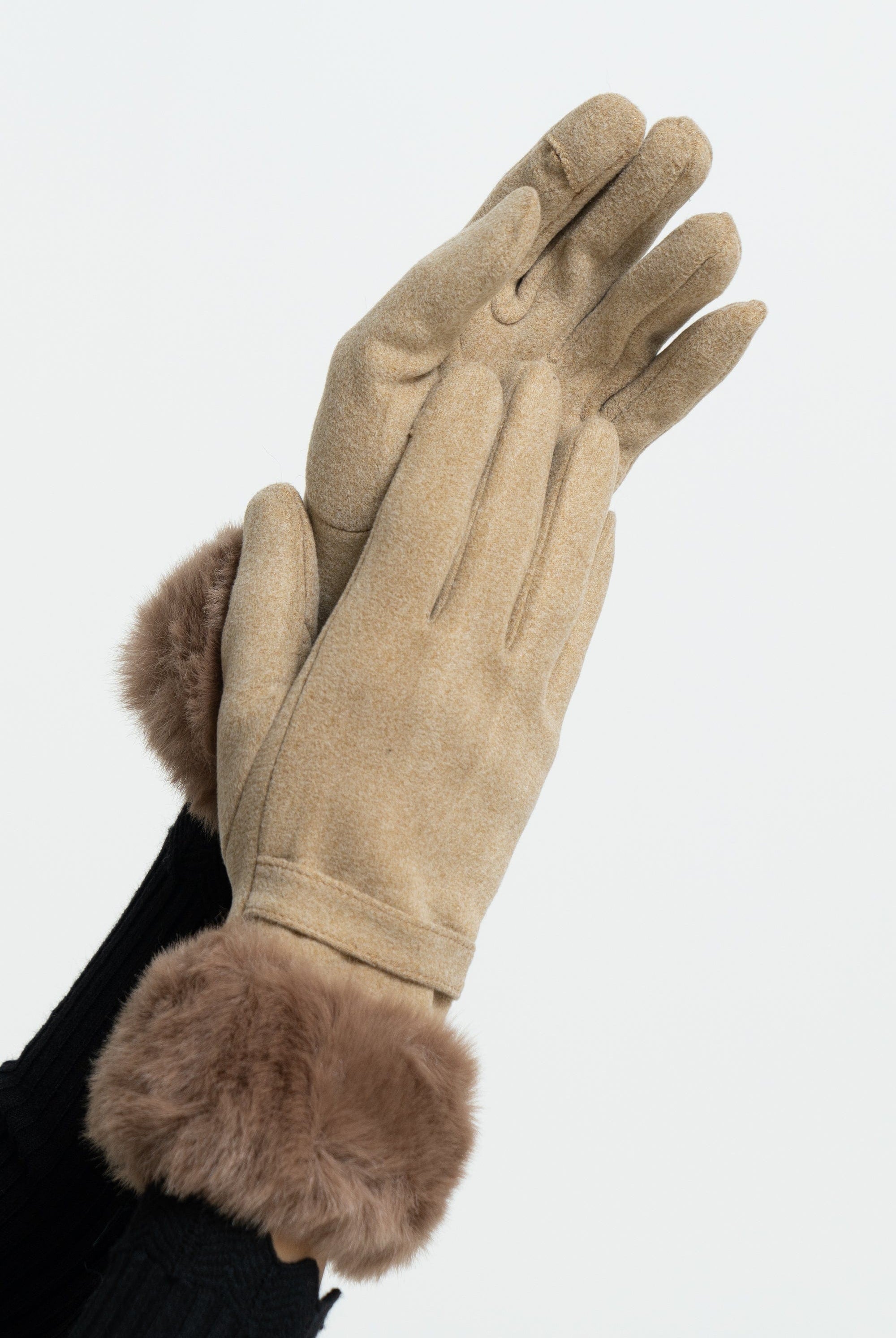 ميكا قفازات سادة بفرو