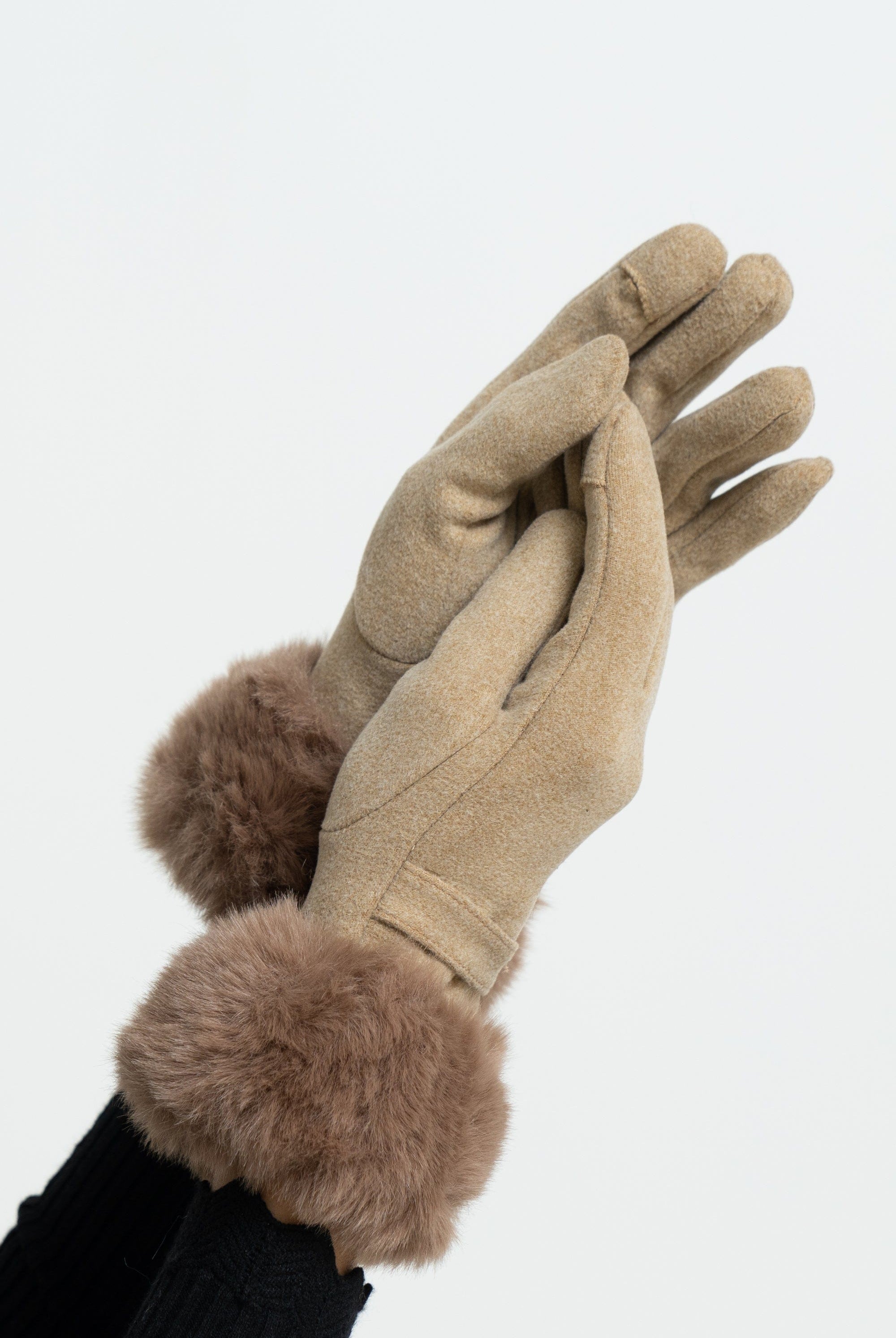 ميكا قفازات سادة بفرو