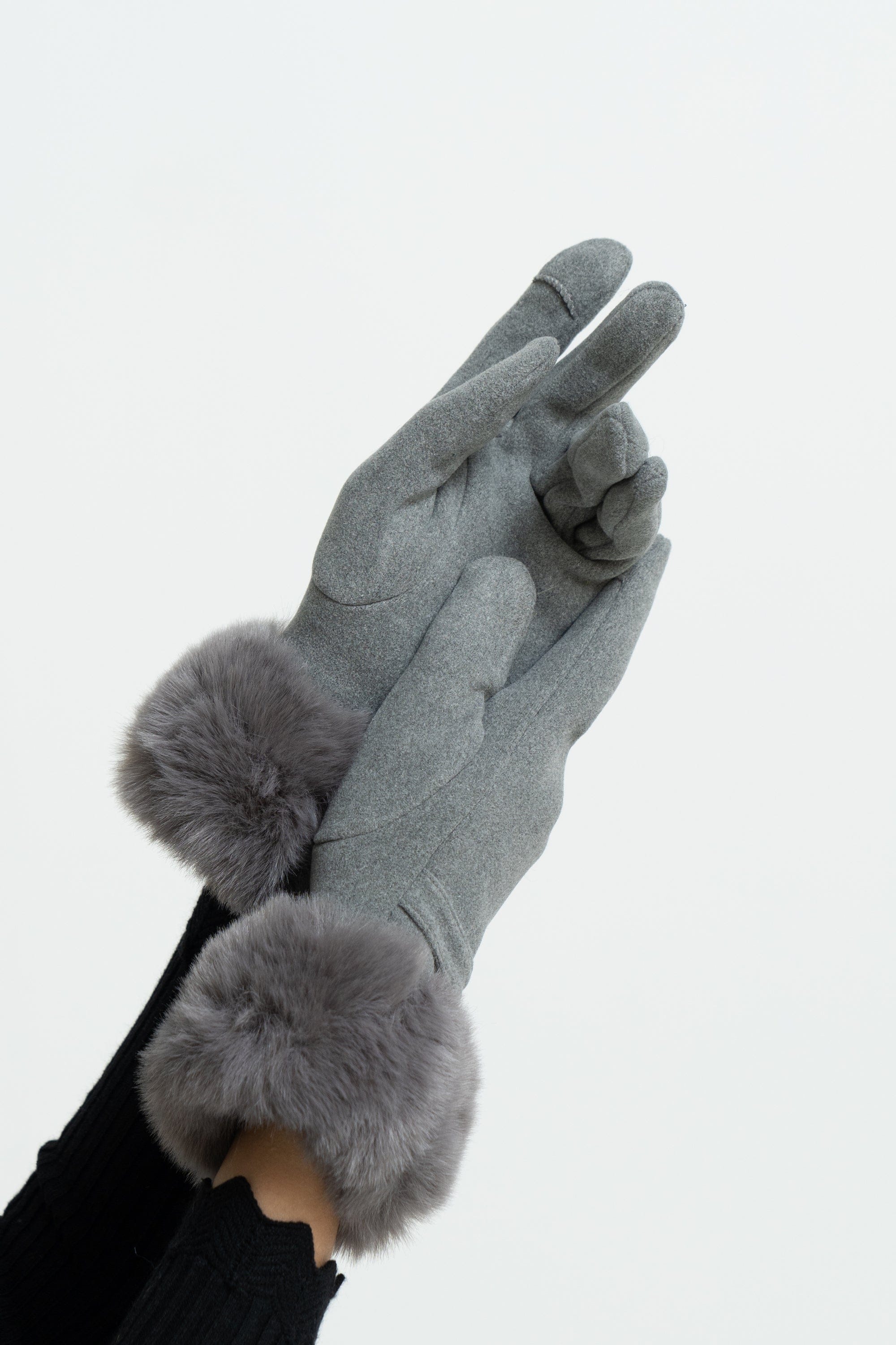 ميكا قفازات سادة بفرو