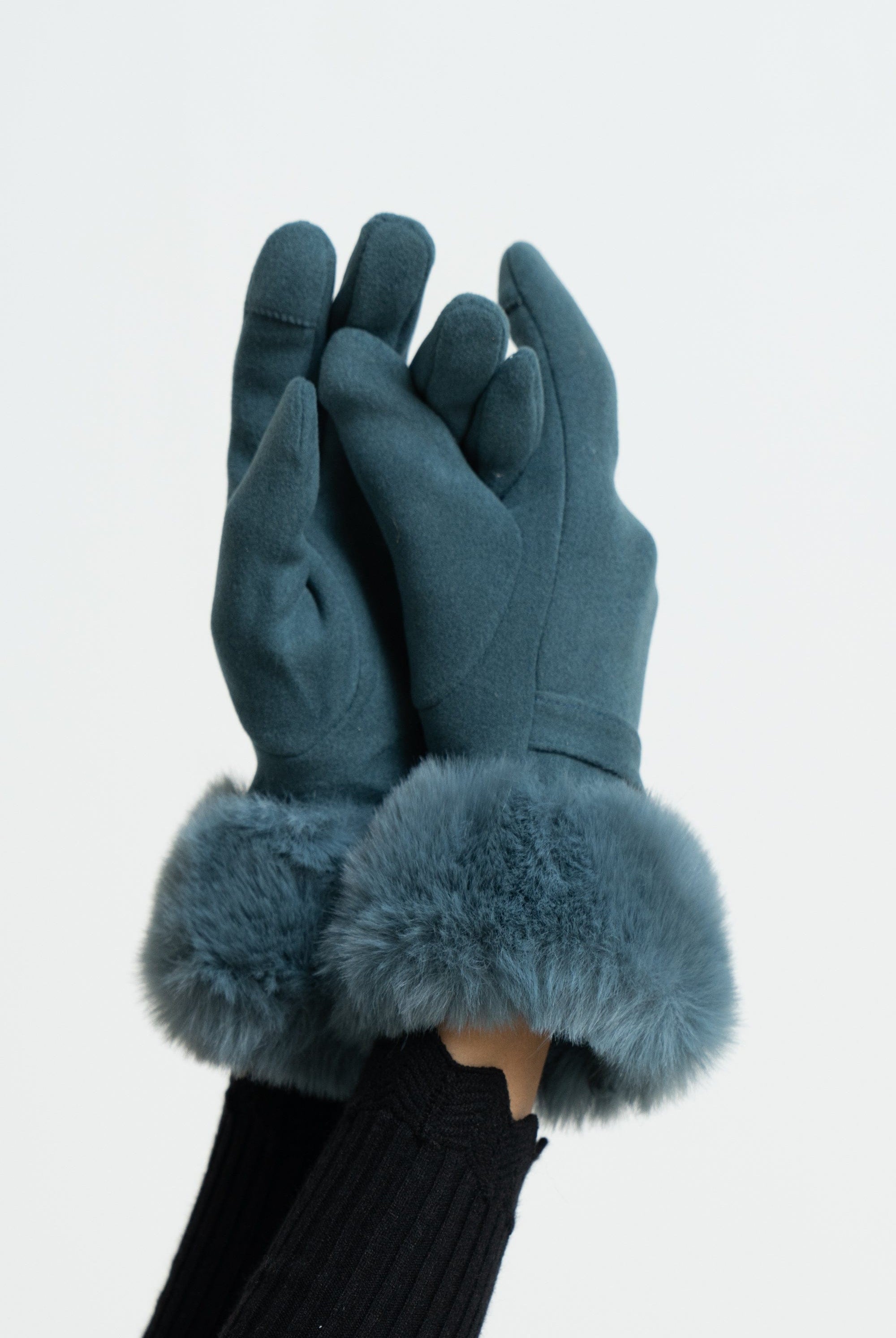 ميكا قفازات سادة بفرو