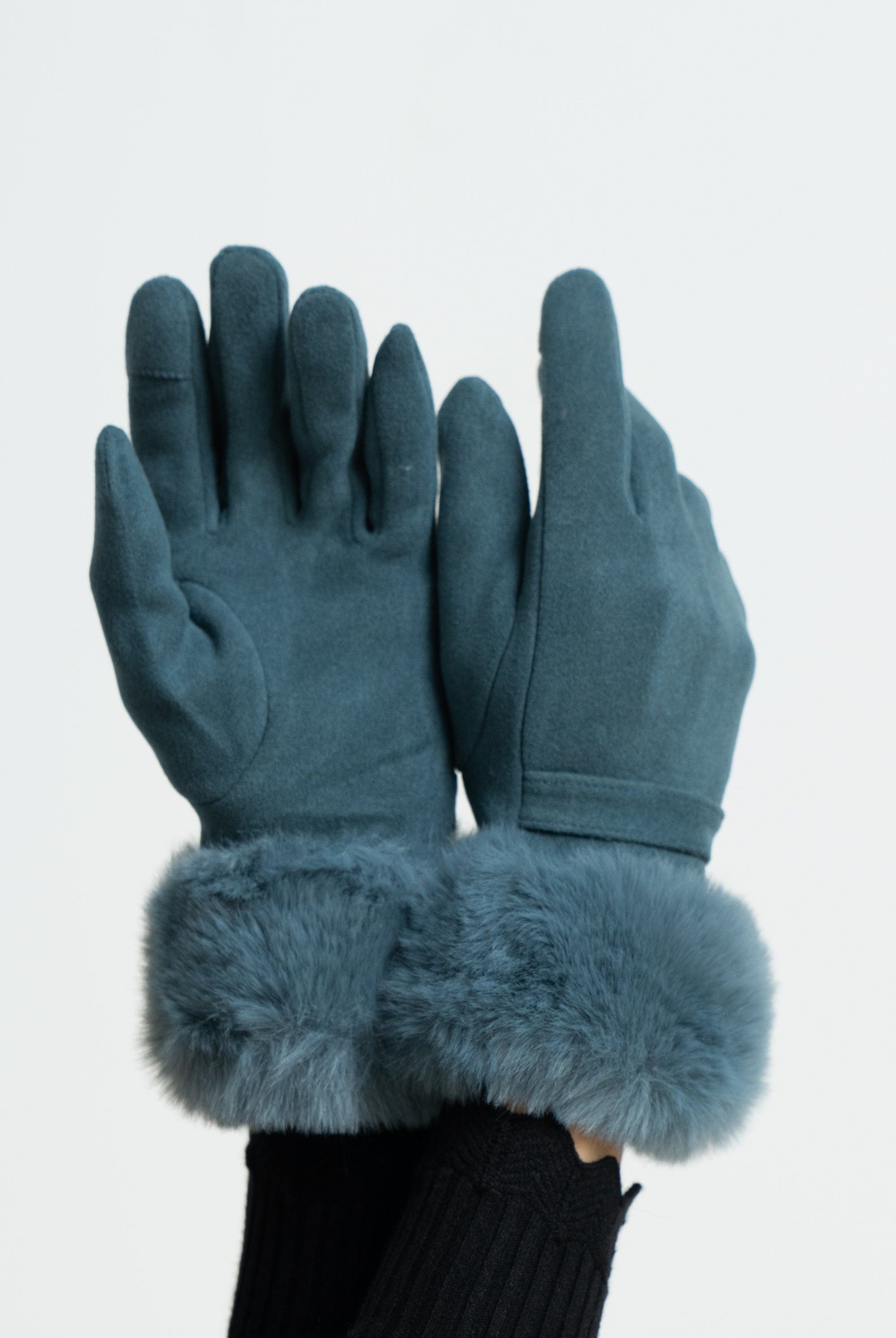 ميكا قفازات سادة بفرو