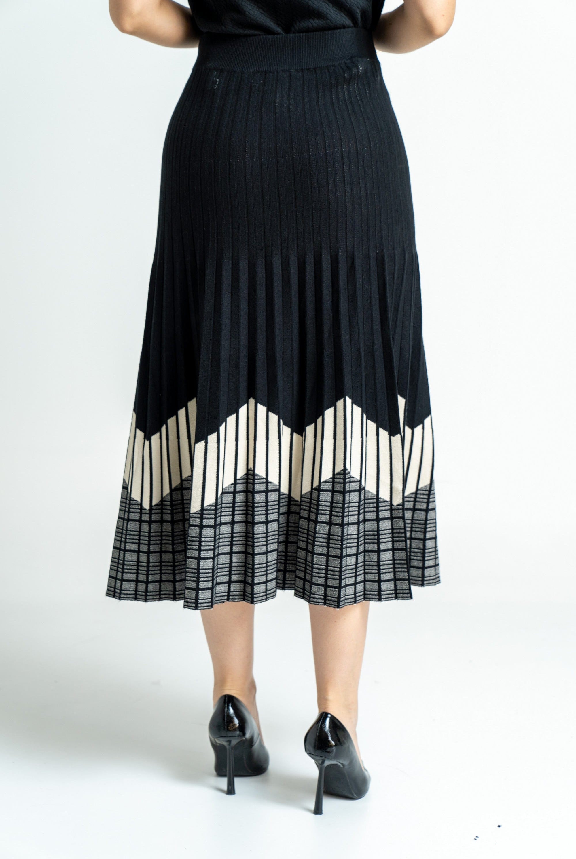 ميكا تنورة ميدي منسوجة بطبعة