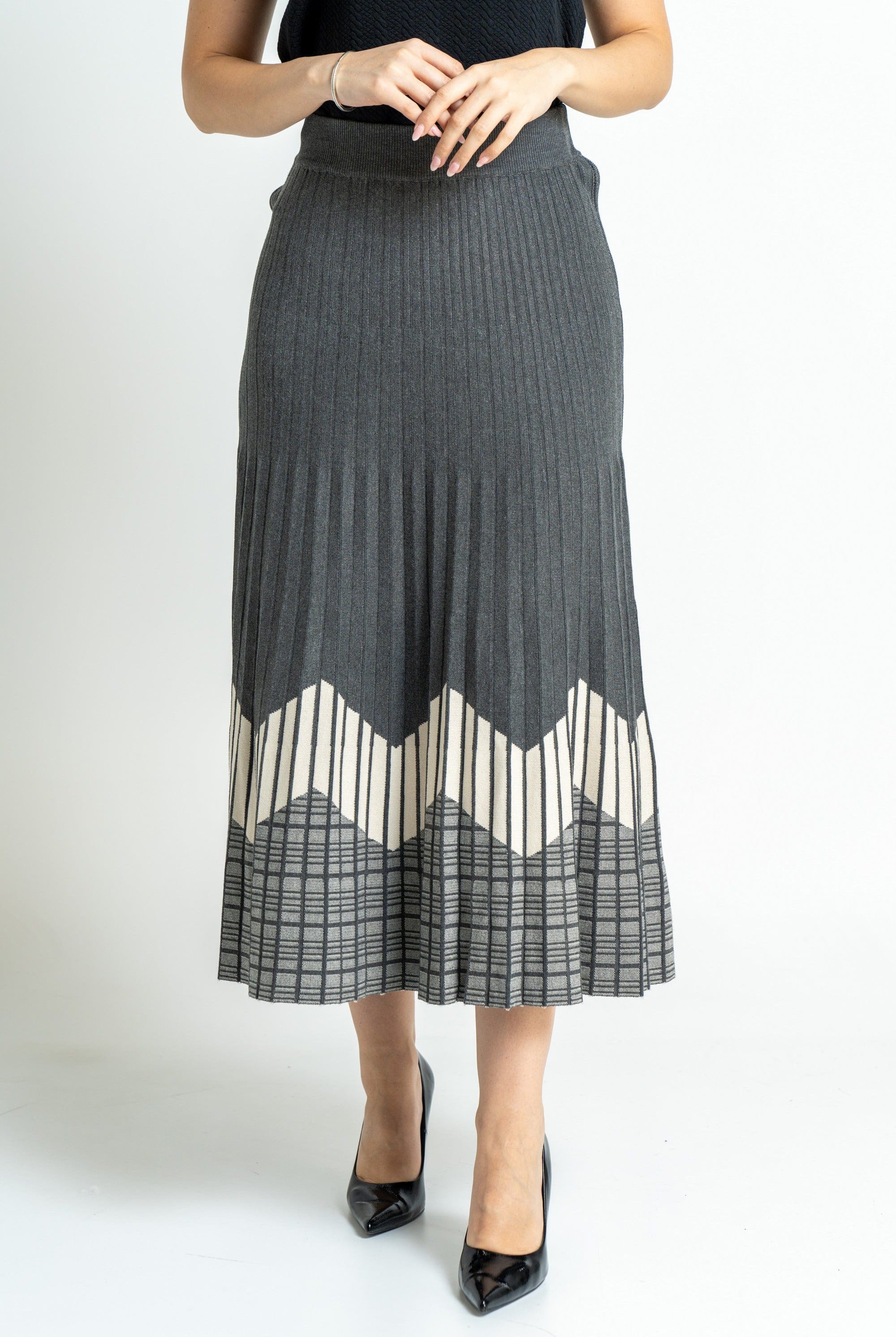 ميكا تنورة ميدي منسوجة بطبعة