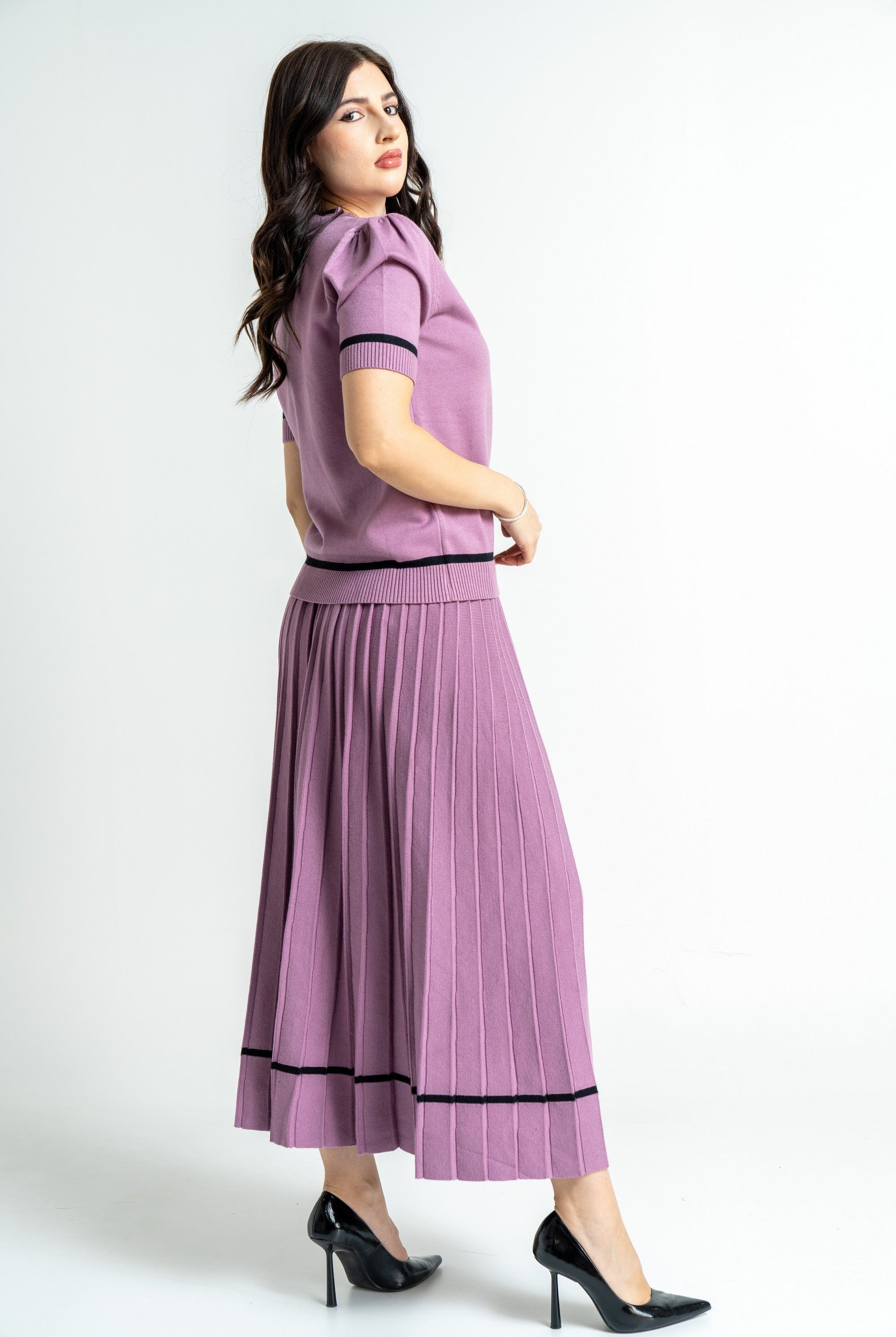 ميكا تنورة ميدي منسوجة بليسية