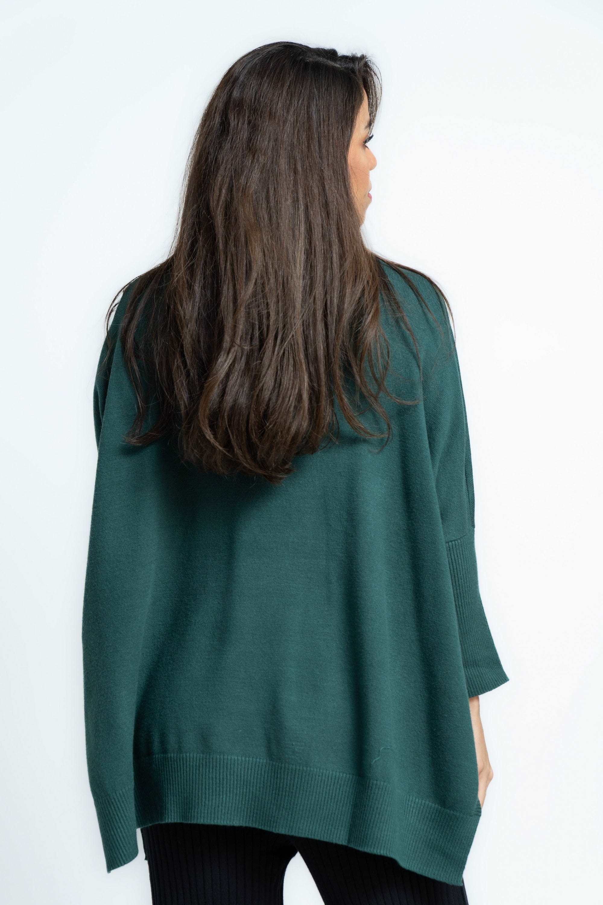 ميكا بلوفر نسائى برقبة عالية سادة كم طويل