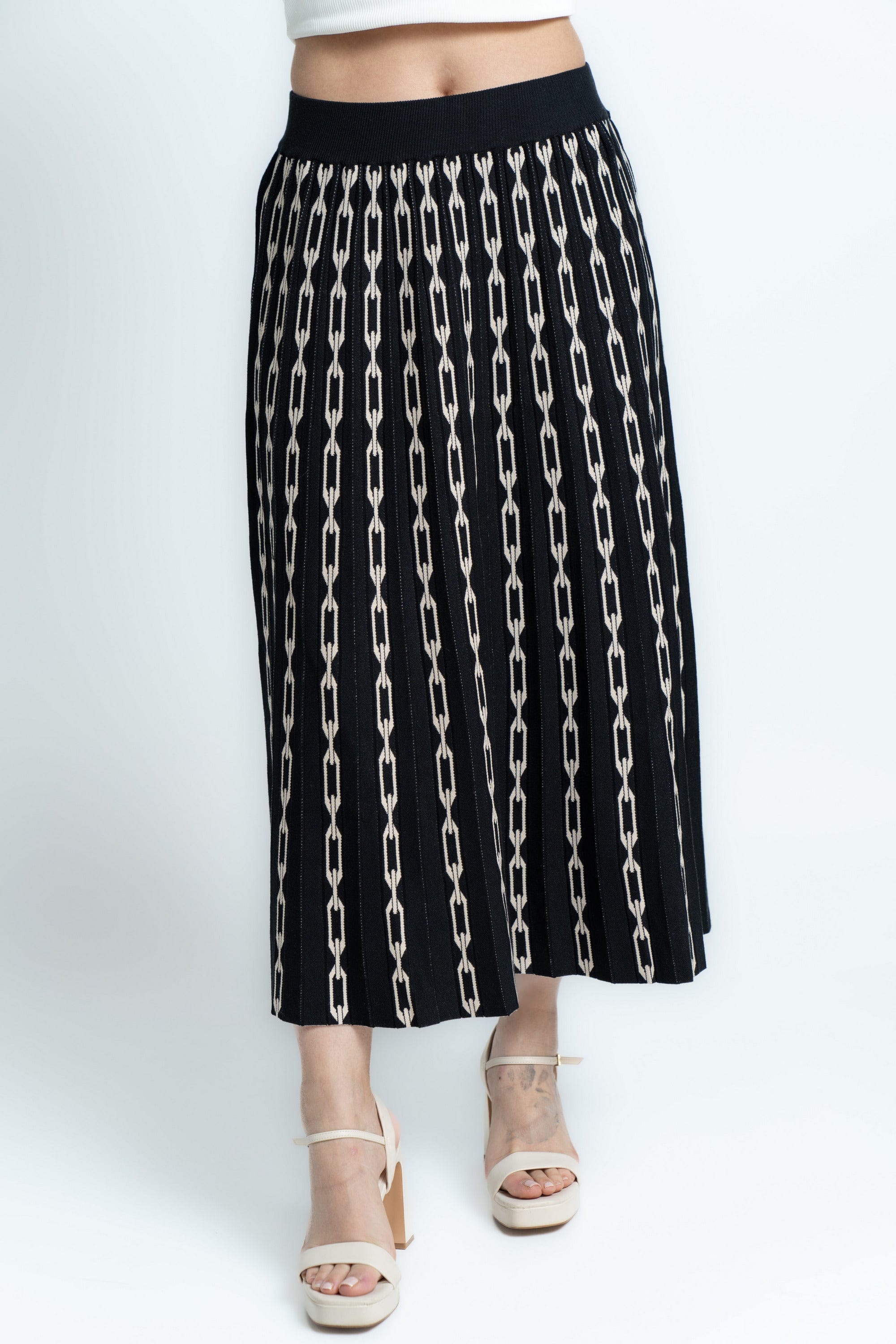 ميكا تنورة ميدي منقوش بالطول نسائي