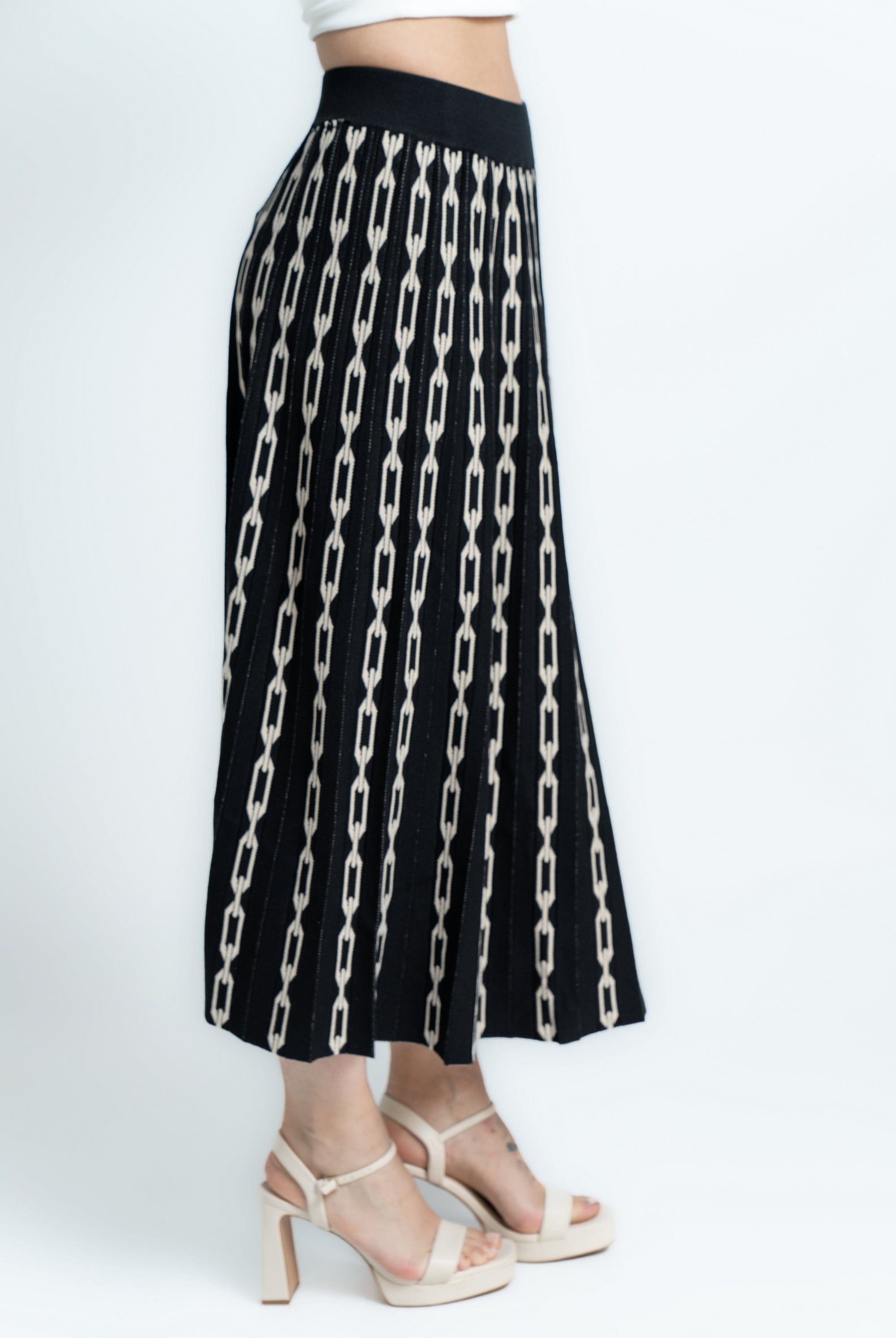 ميكا تنورة ميدي منقوش بالطول نسائي