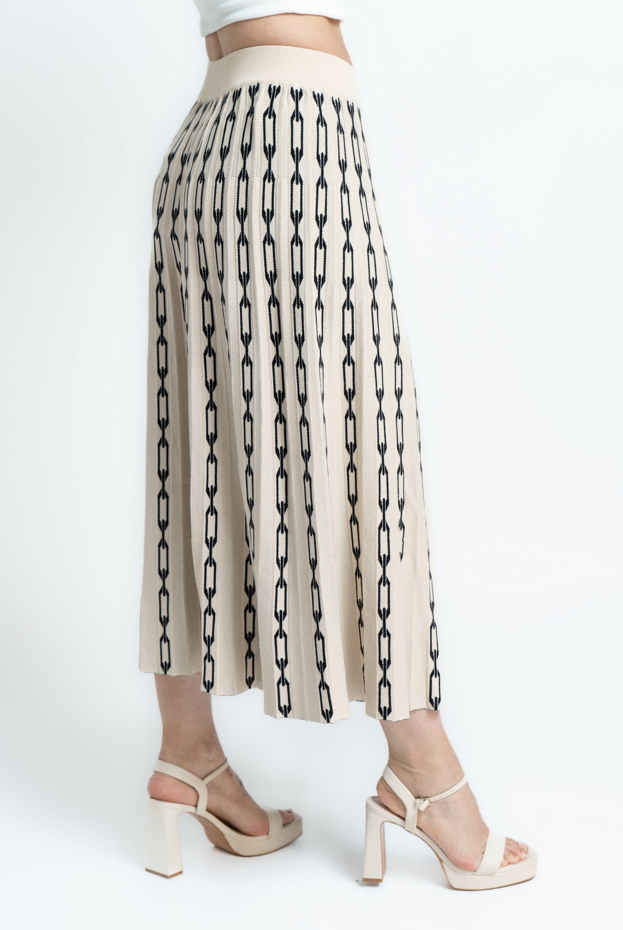 ميكا تنورة ميدي منقوش بالطول نسائي