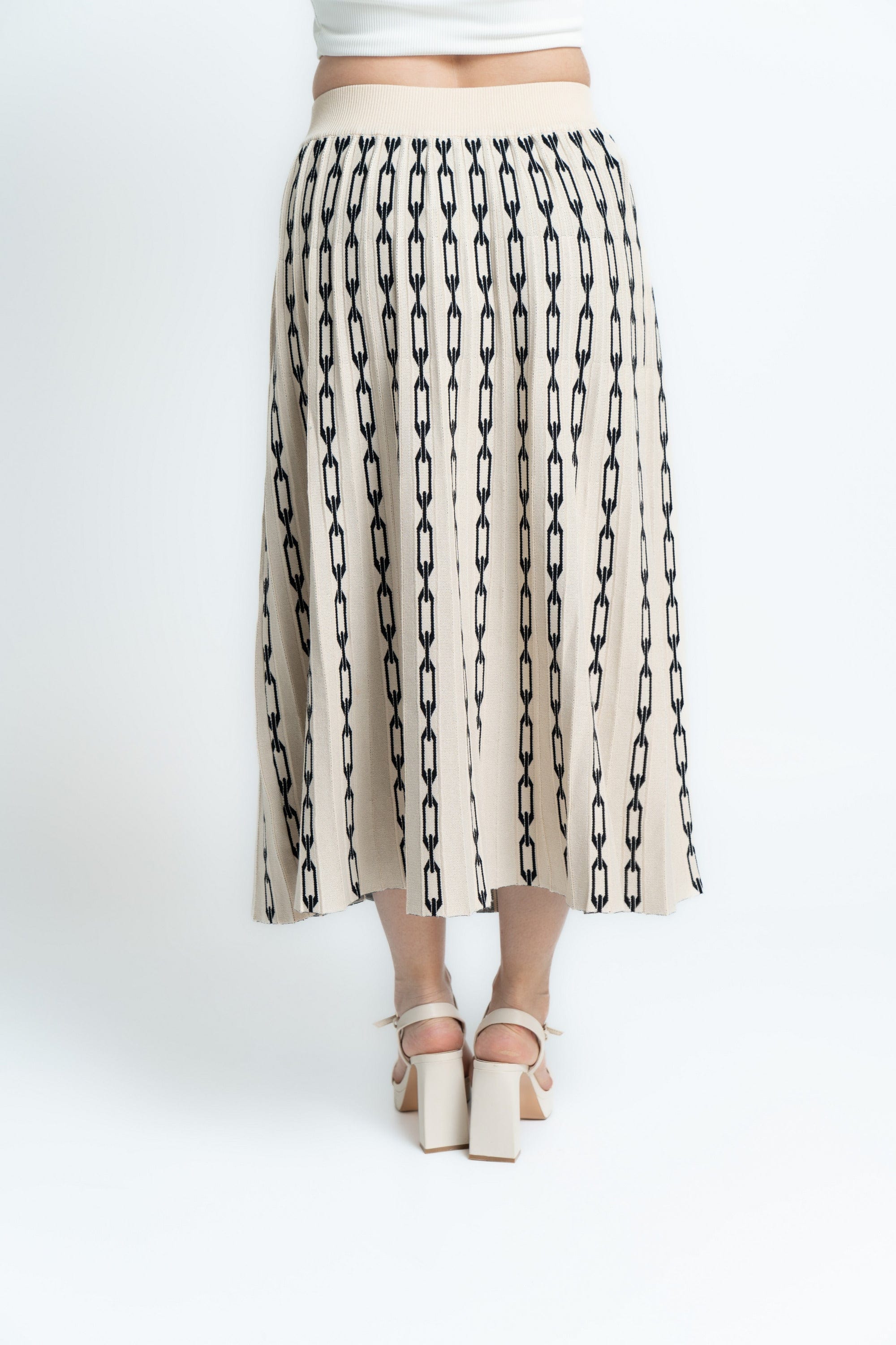 ميكا تنورة ميدي منقوش بالطول نسائي