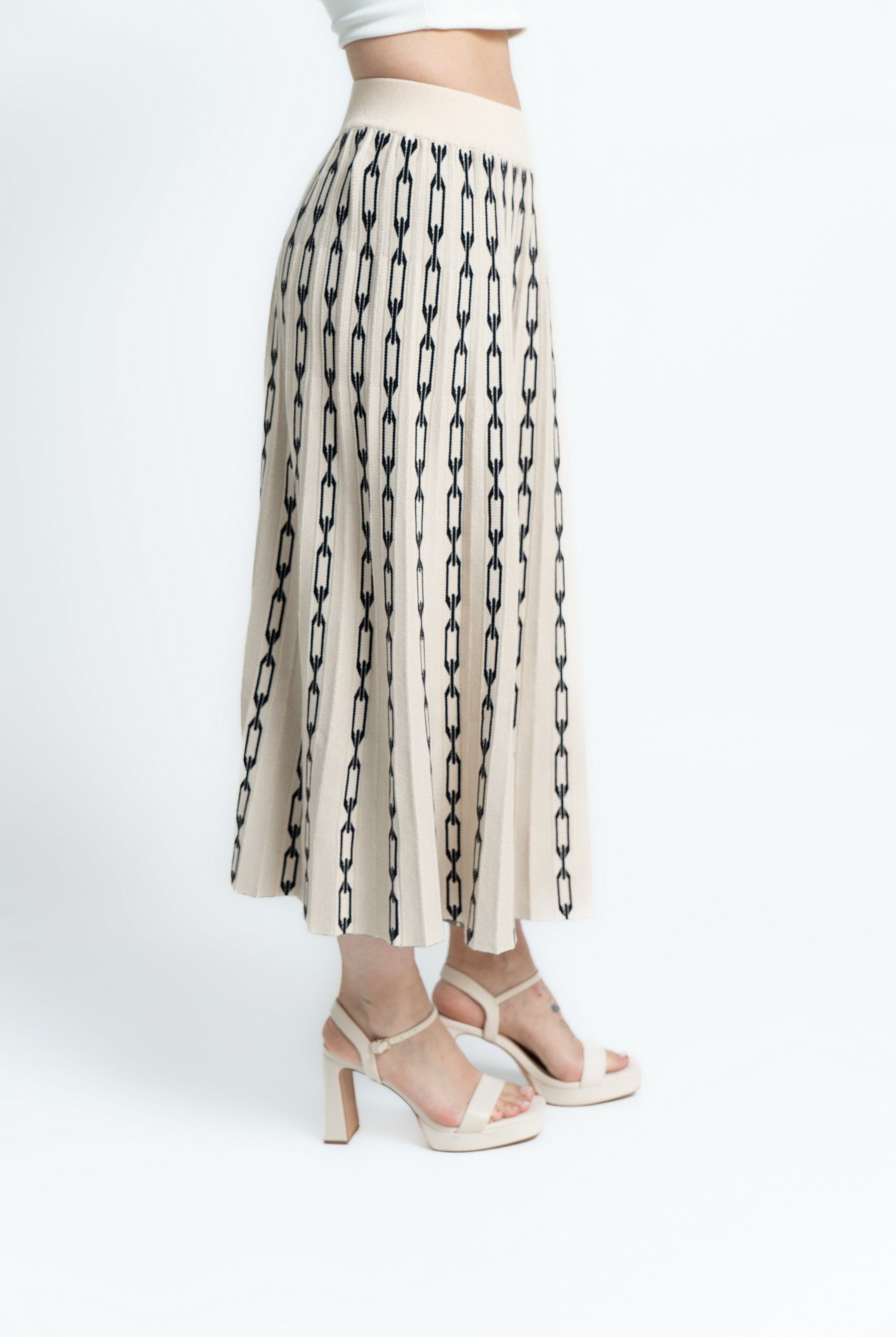 ميكا تنورة ميدي منقوش بالطول نسائي