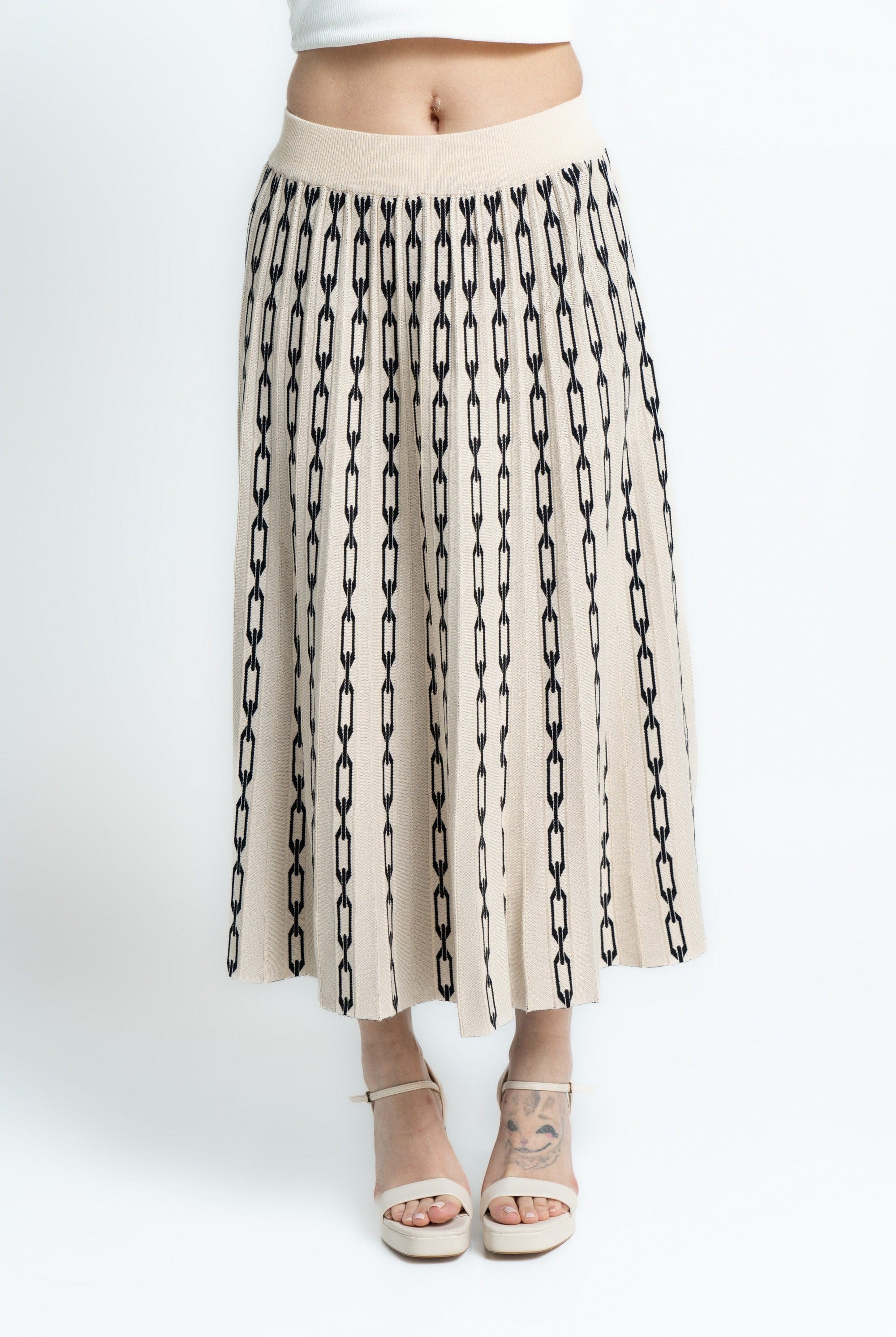 ميكا تنورة ميدي منقوش بالطول نسائي