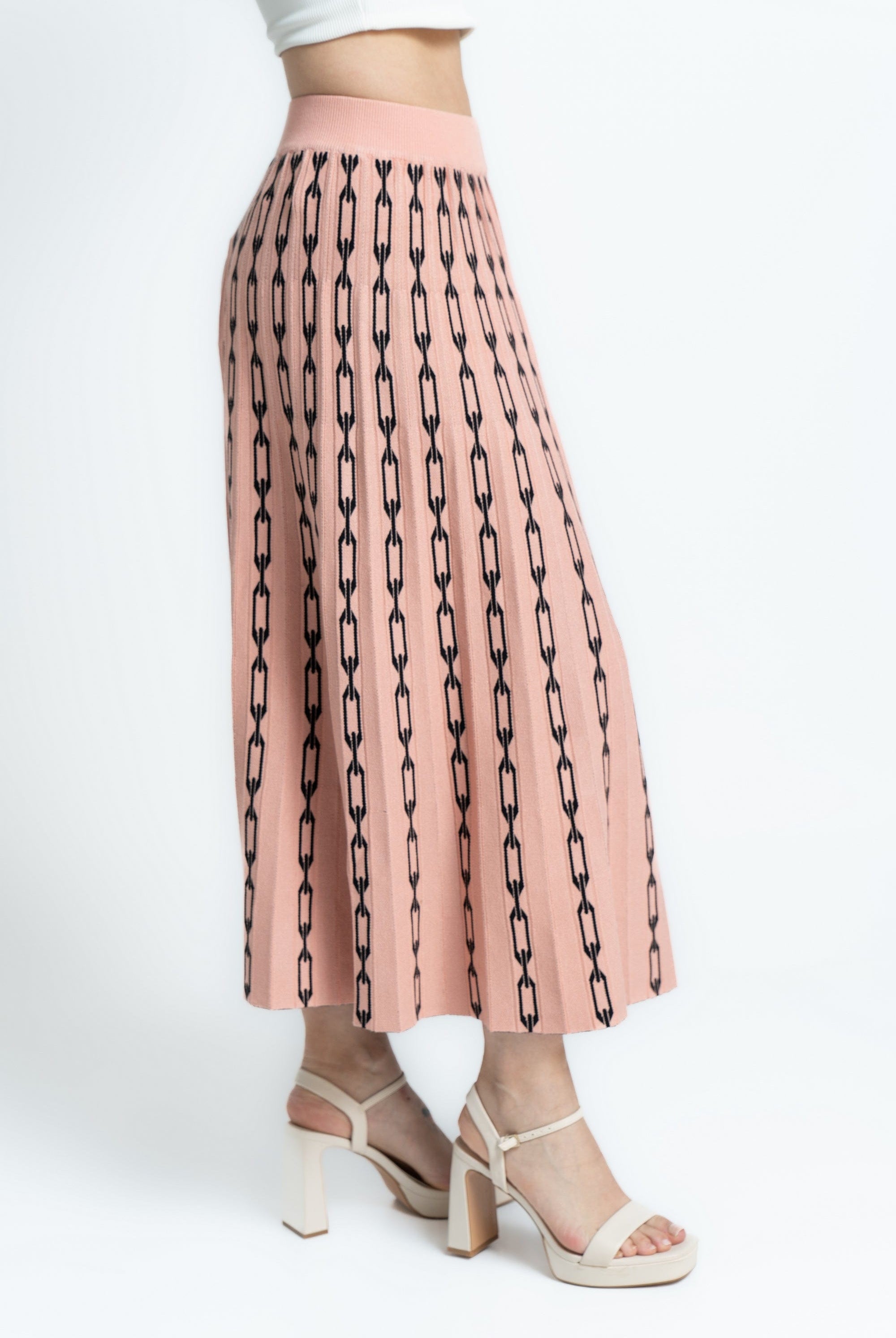 ميكا تنورة ميدي منقوش بالطول نسائي