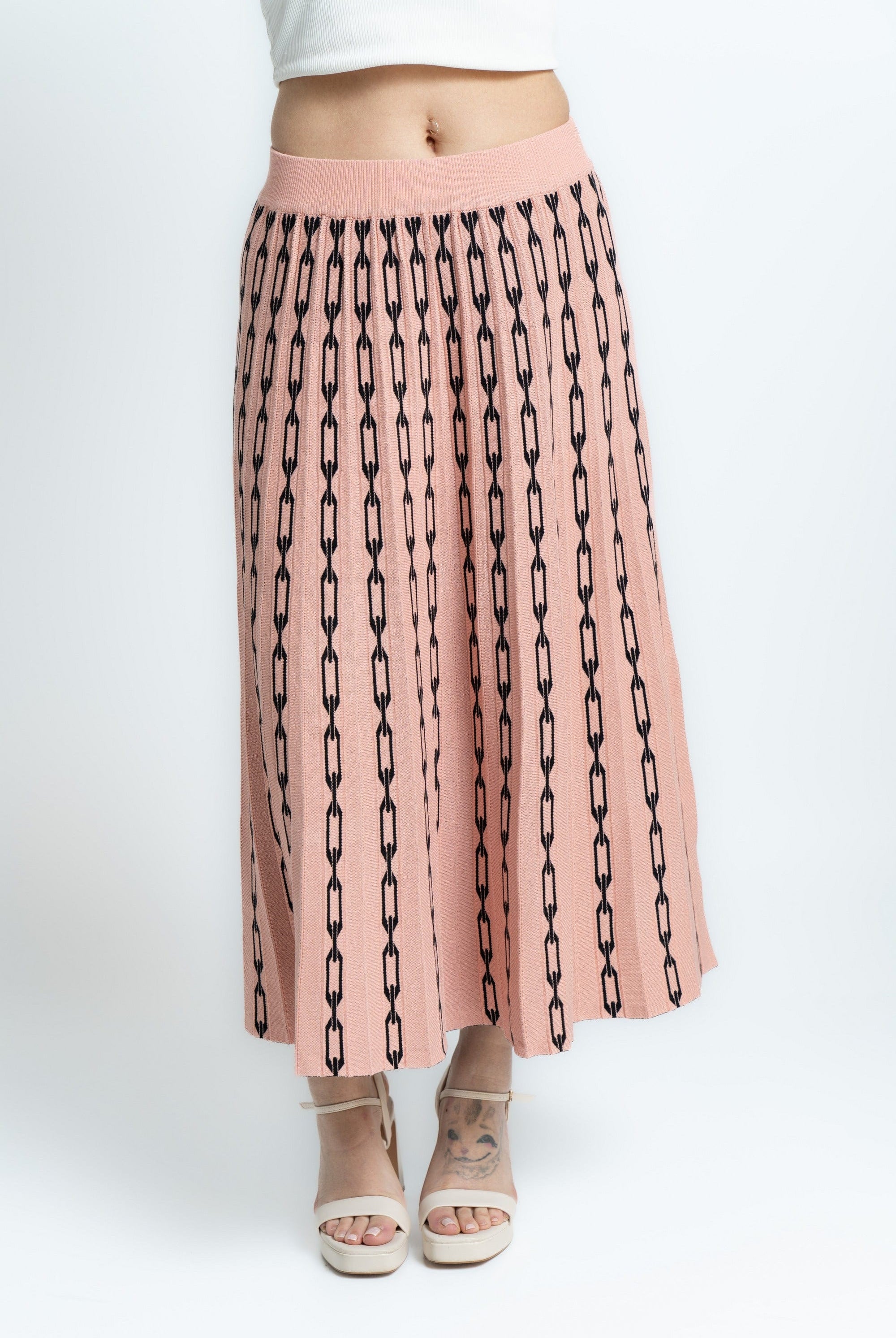 ميكا تنورة ميدي منقوش بالطول نسائي