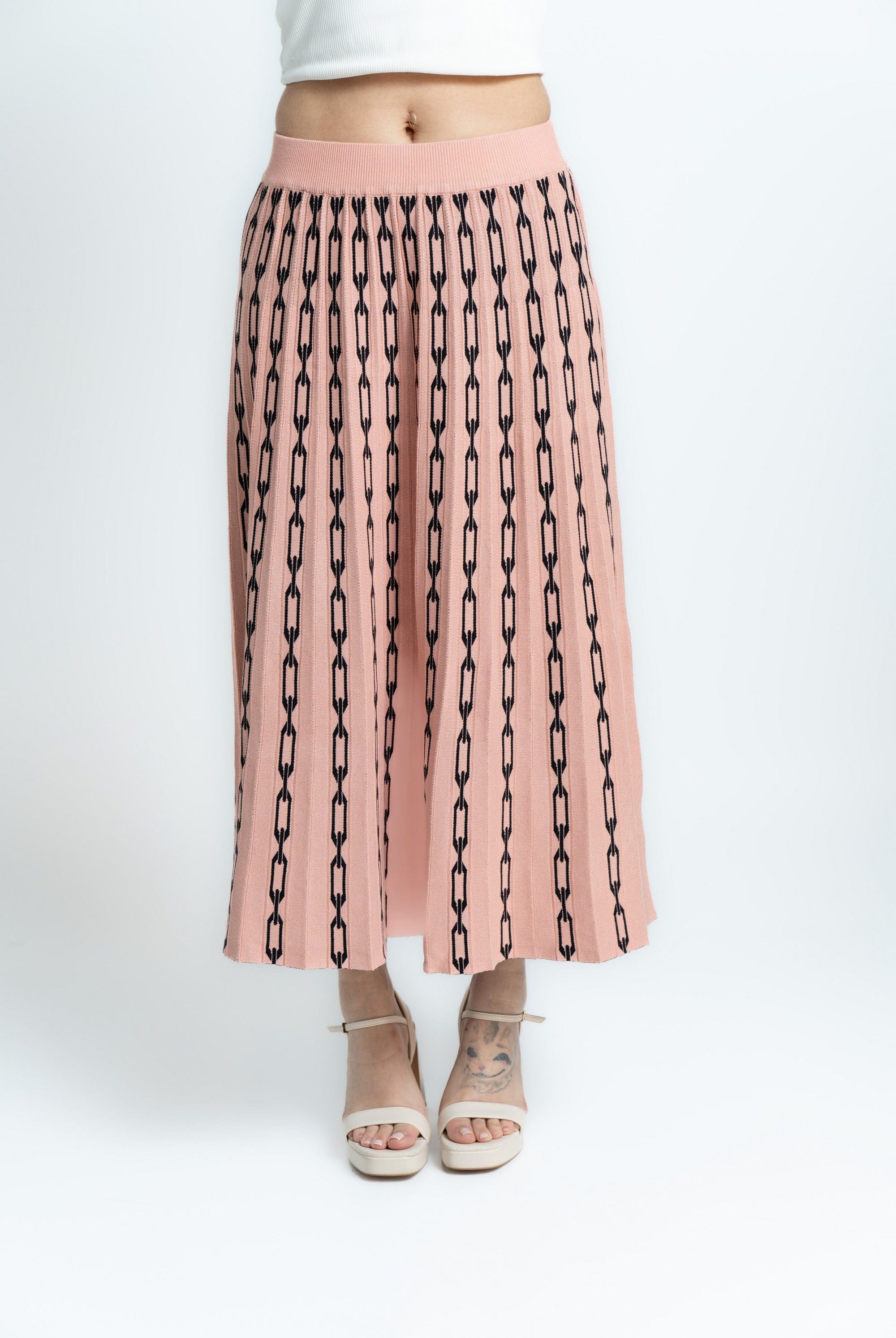 ميكا تنورة ميدي منقوش بالطول نسائي