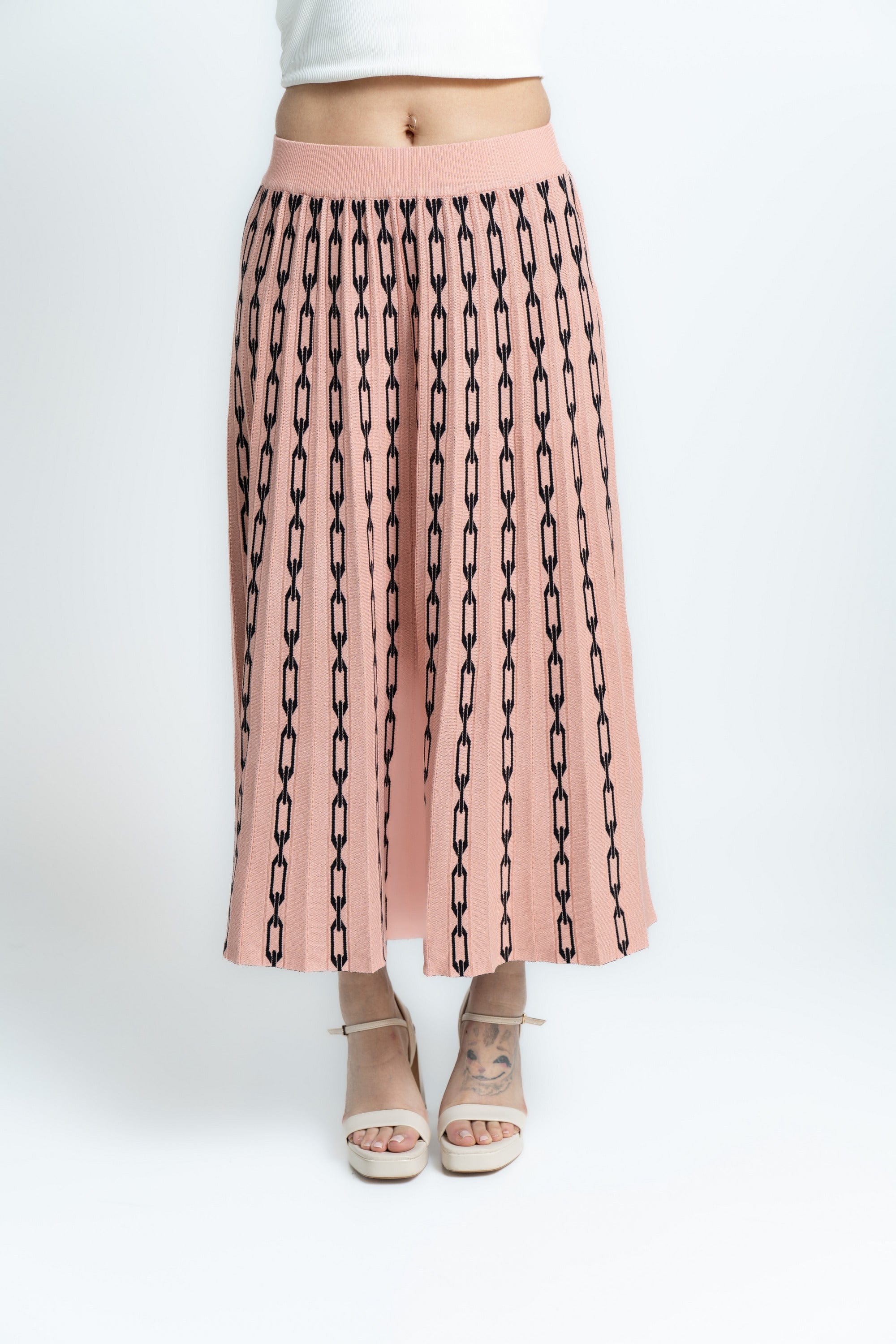 ميكا تنورة ميدي منقوش بالطول نسائي