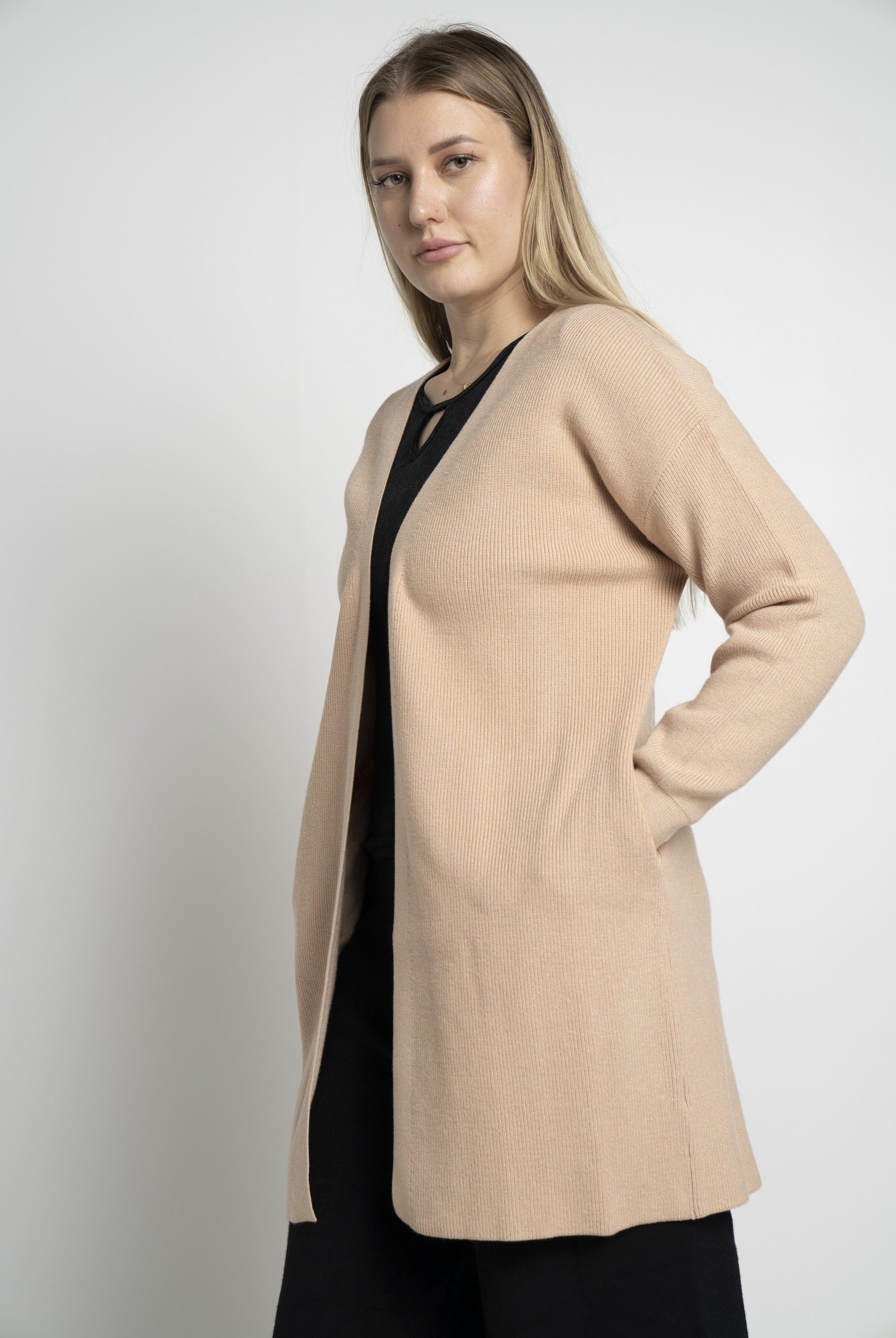 ميكا كارديجان بأكمام طويلة منسوج