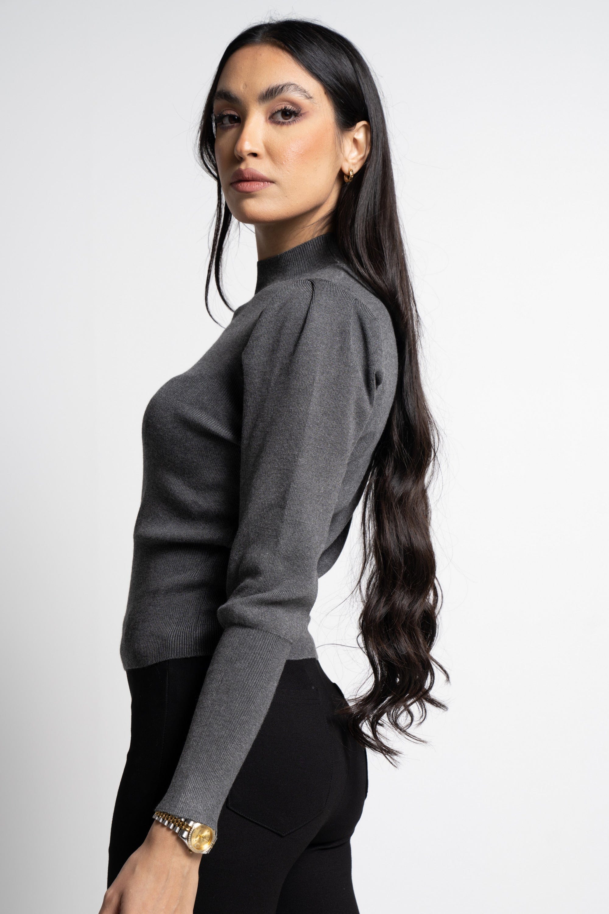 ميكا بلوفر بيزك سادة كم طويل نسائي