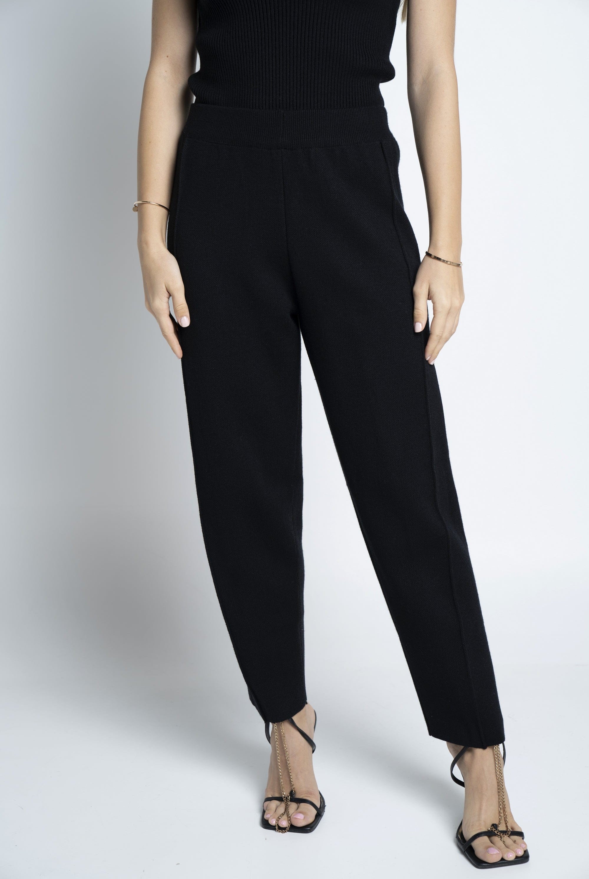 نتشي بنطلون سادة بخصر مطاطي نسائي