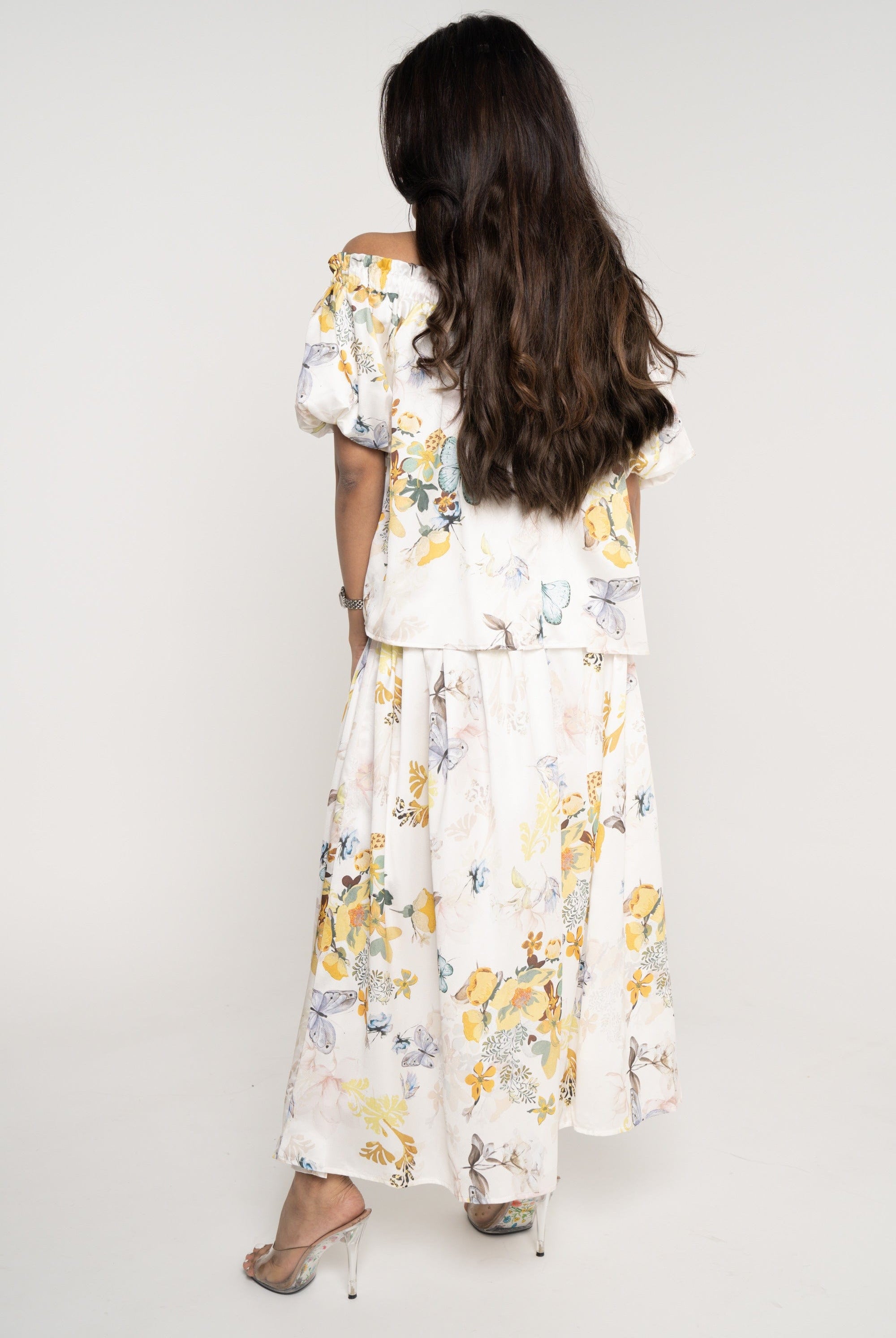 ميكا تنورة ميدي منقوشة واسعة نسائي