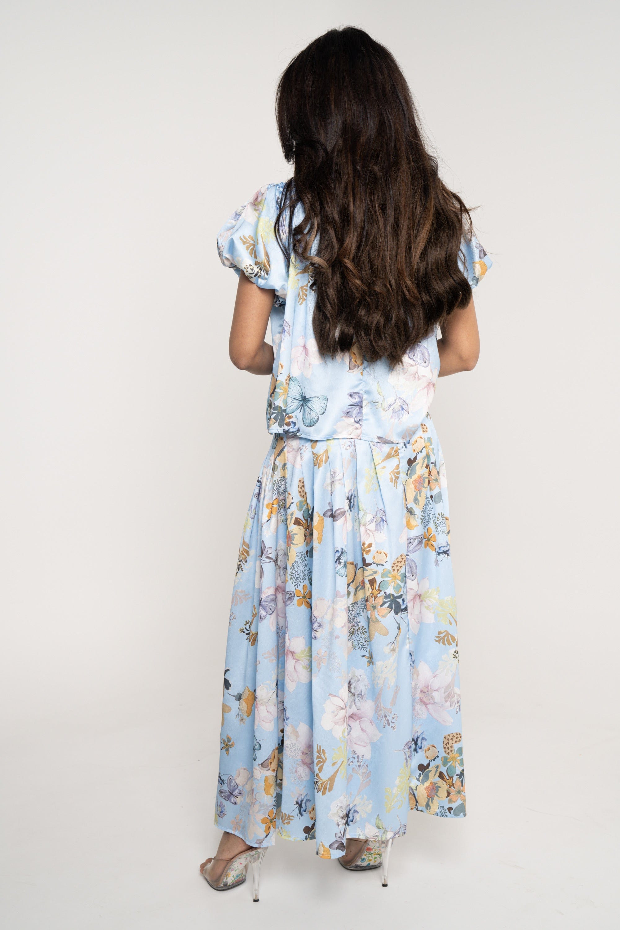 ميكا تنورة ميدي منقوشة واسعة نسائي