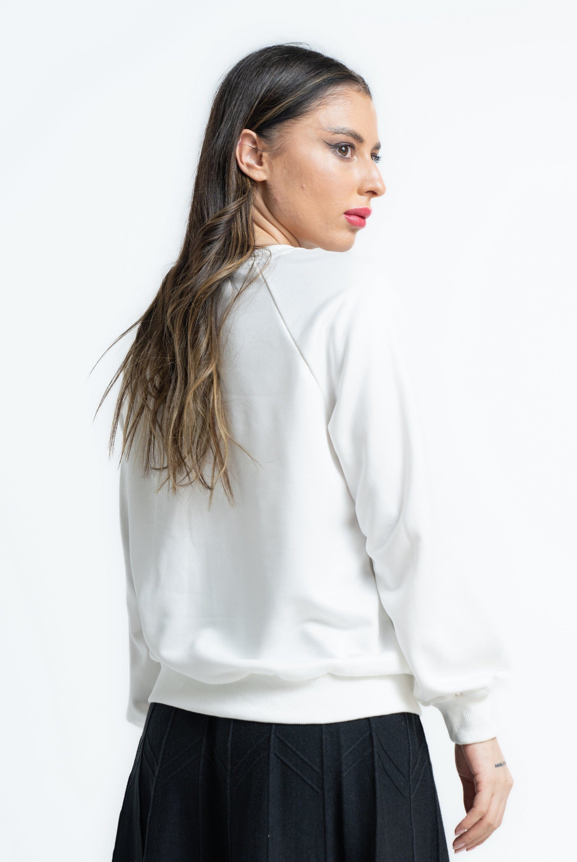 ميكا سويت شيرت مطبوع كم طويل نسائي