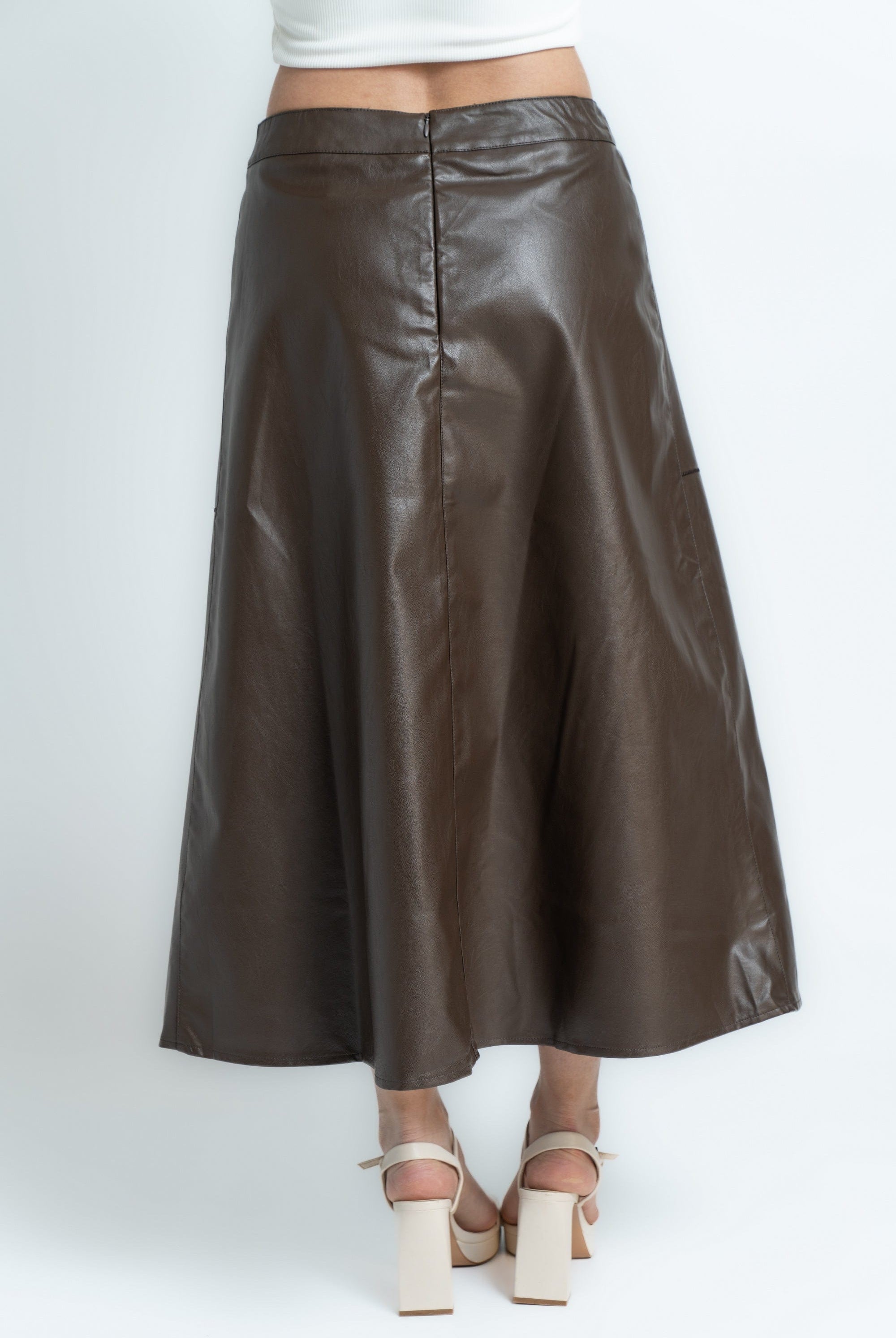 ميكا تنورة نسائى سادة رسمى جلد