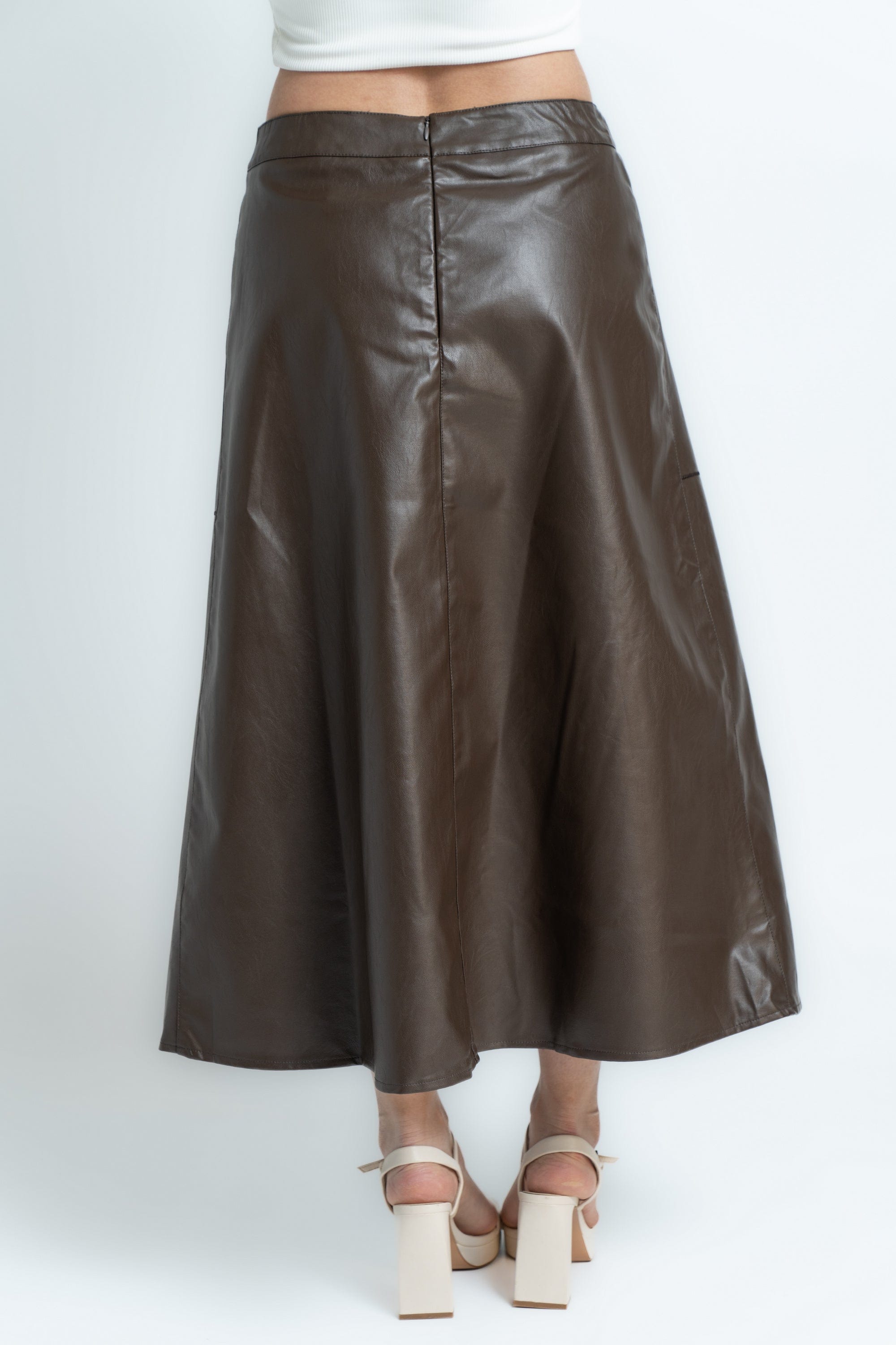 ميكا تنورة نسائى سادة رسمى جلد