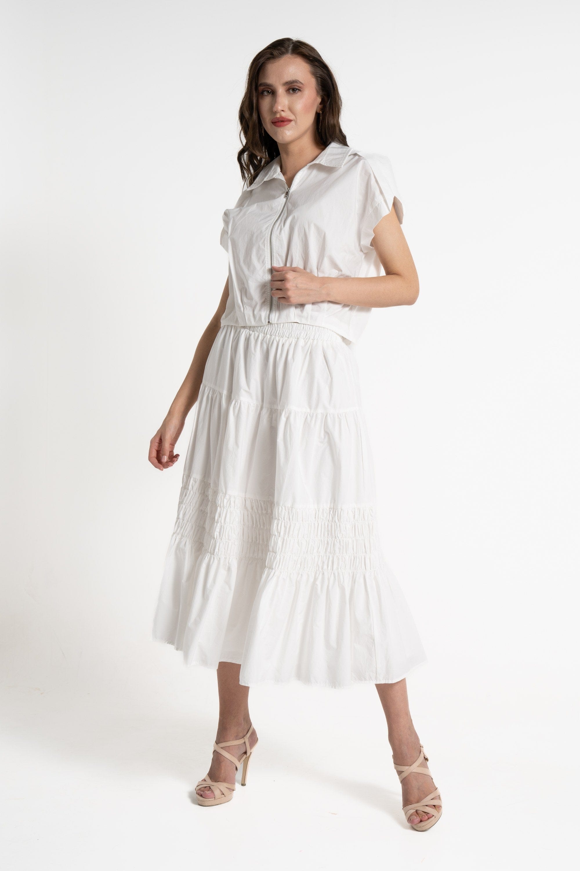 ميكا تنورة ميدي نسائية بخصر مطاطي