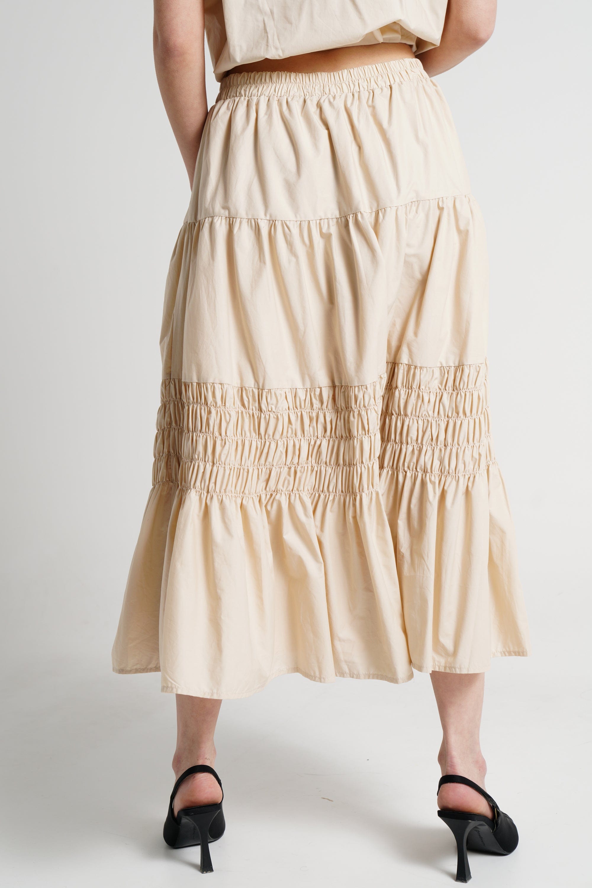 ميكا تنورة ميدي نسائية بخصر مطاطي