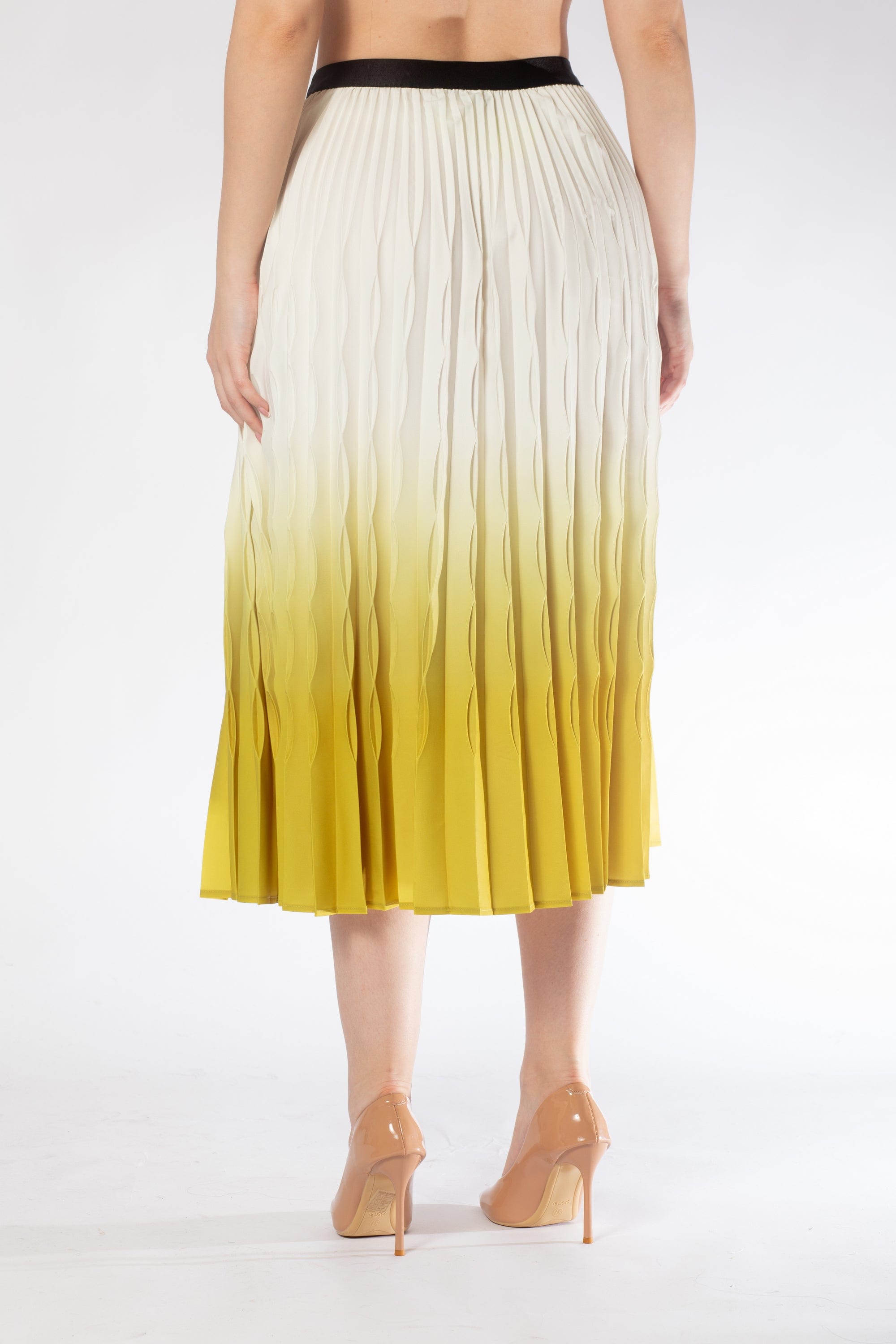 تنورة ميدي بكسرات ملون نسائي