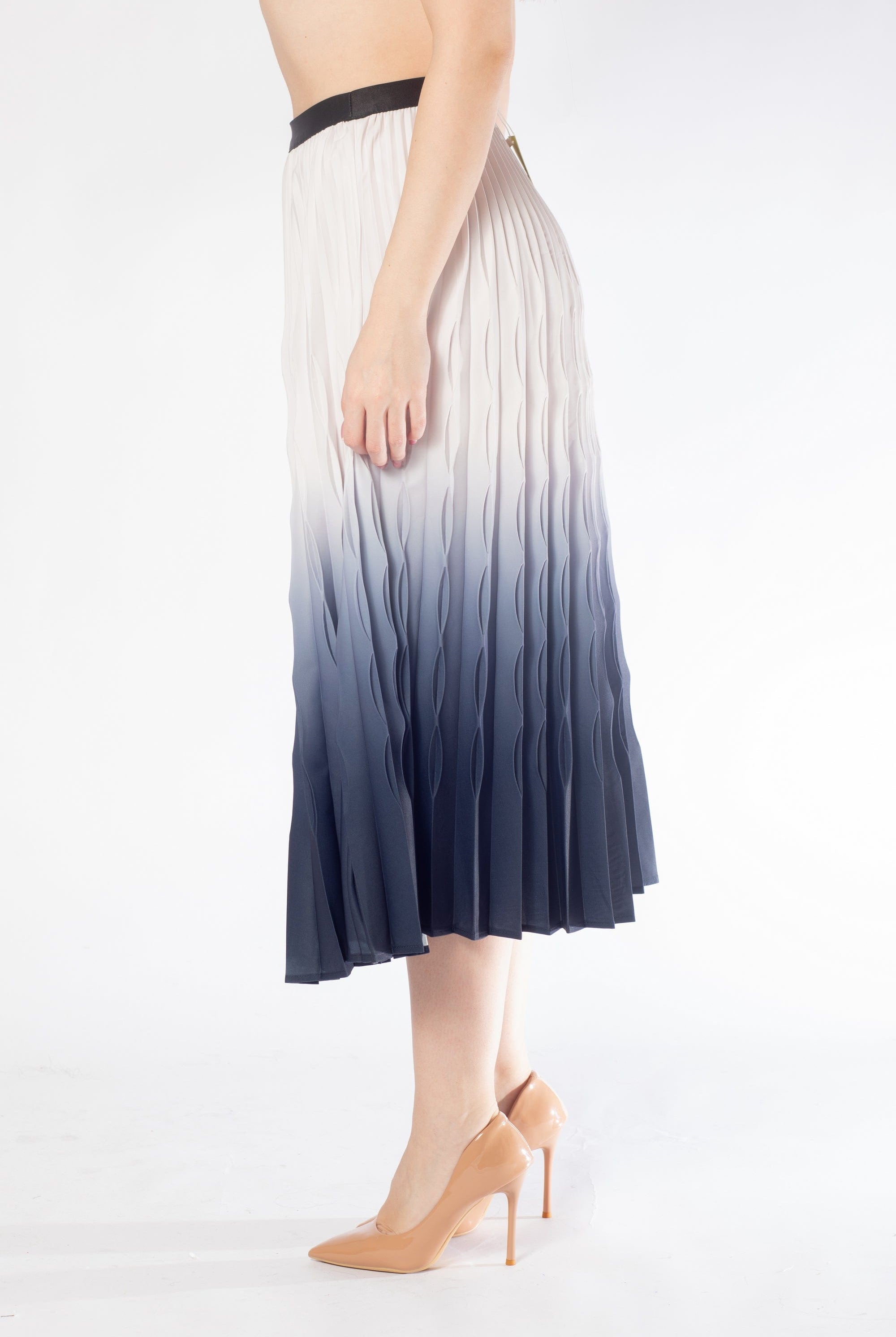 تنورة ميدي بكسرات ملون نسائي