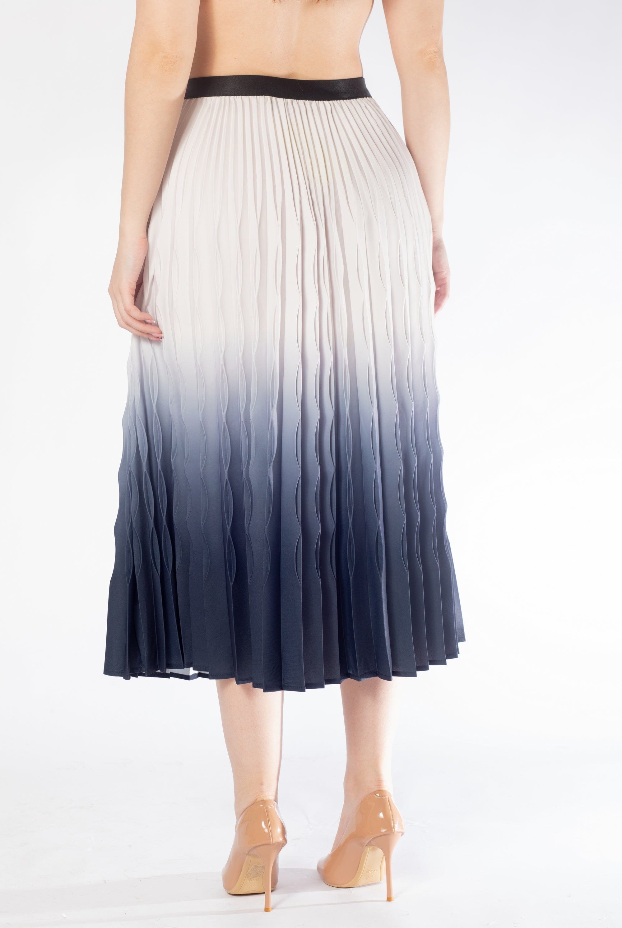 تنورة ميدي بكسرات ملون نسائي