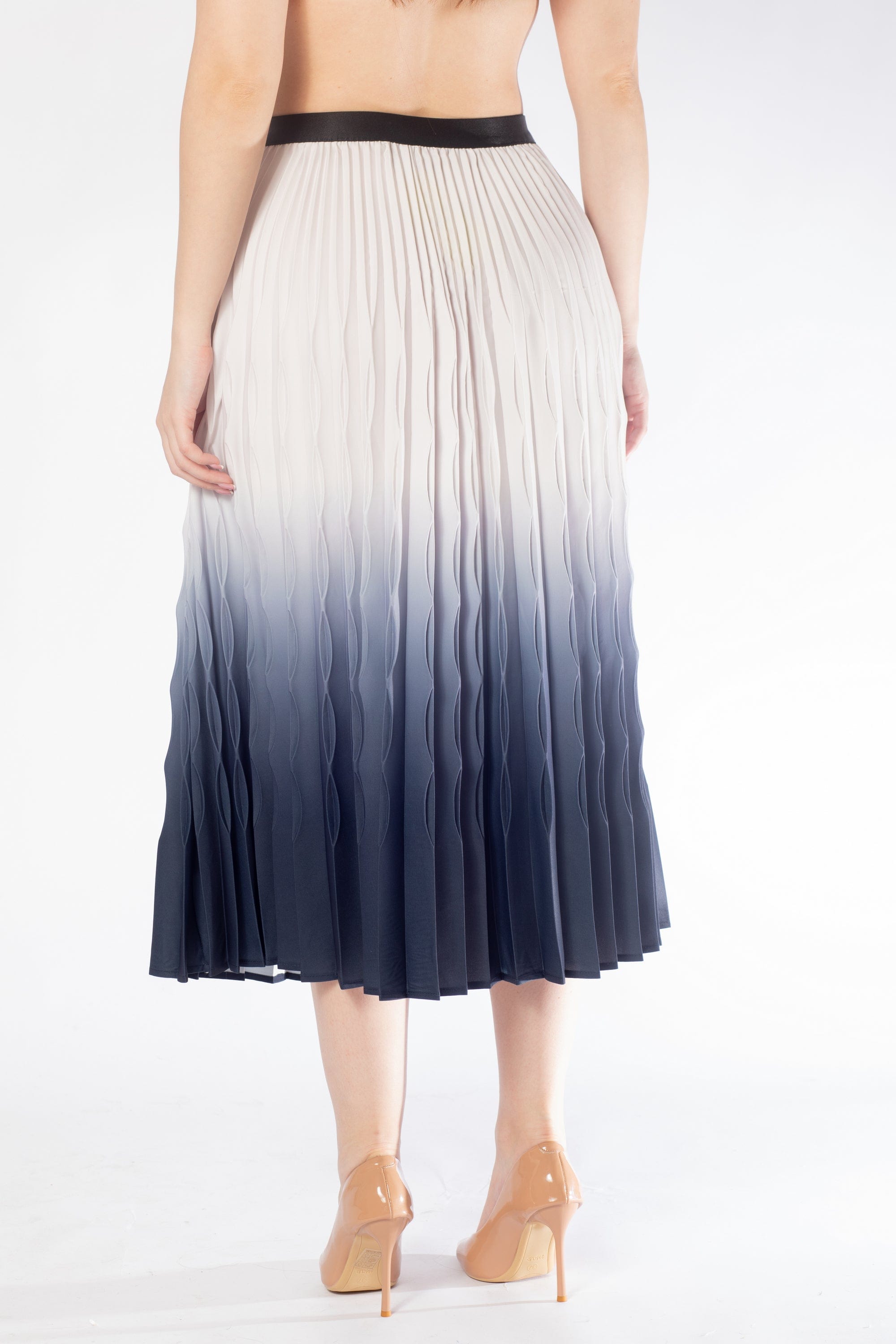 تنورة ميدي بكسرات ملون نسائي