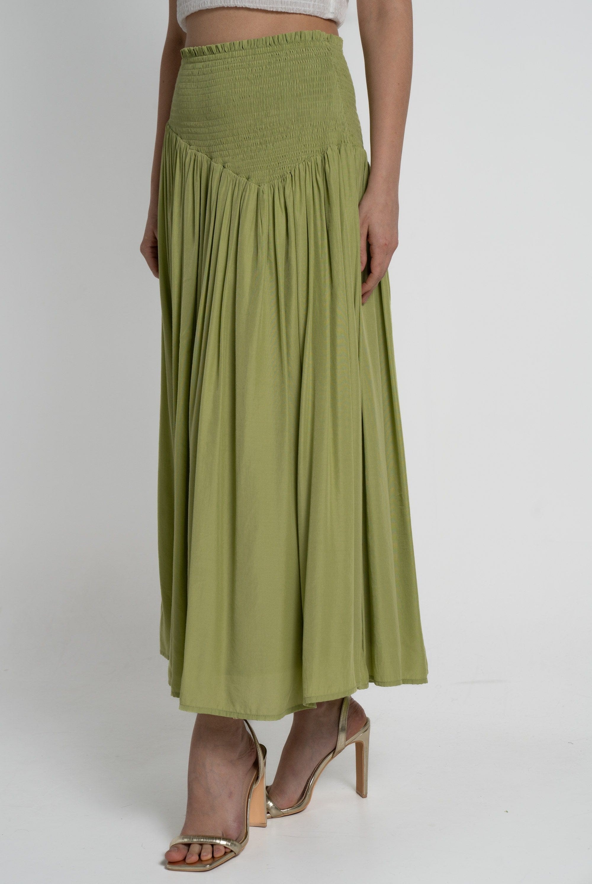 ميكا تنورة طويلة مطاطية من أعلى نسائي