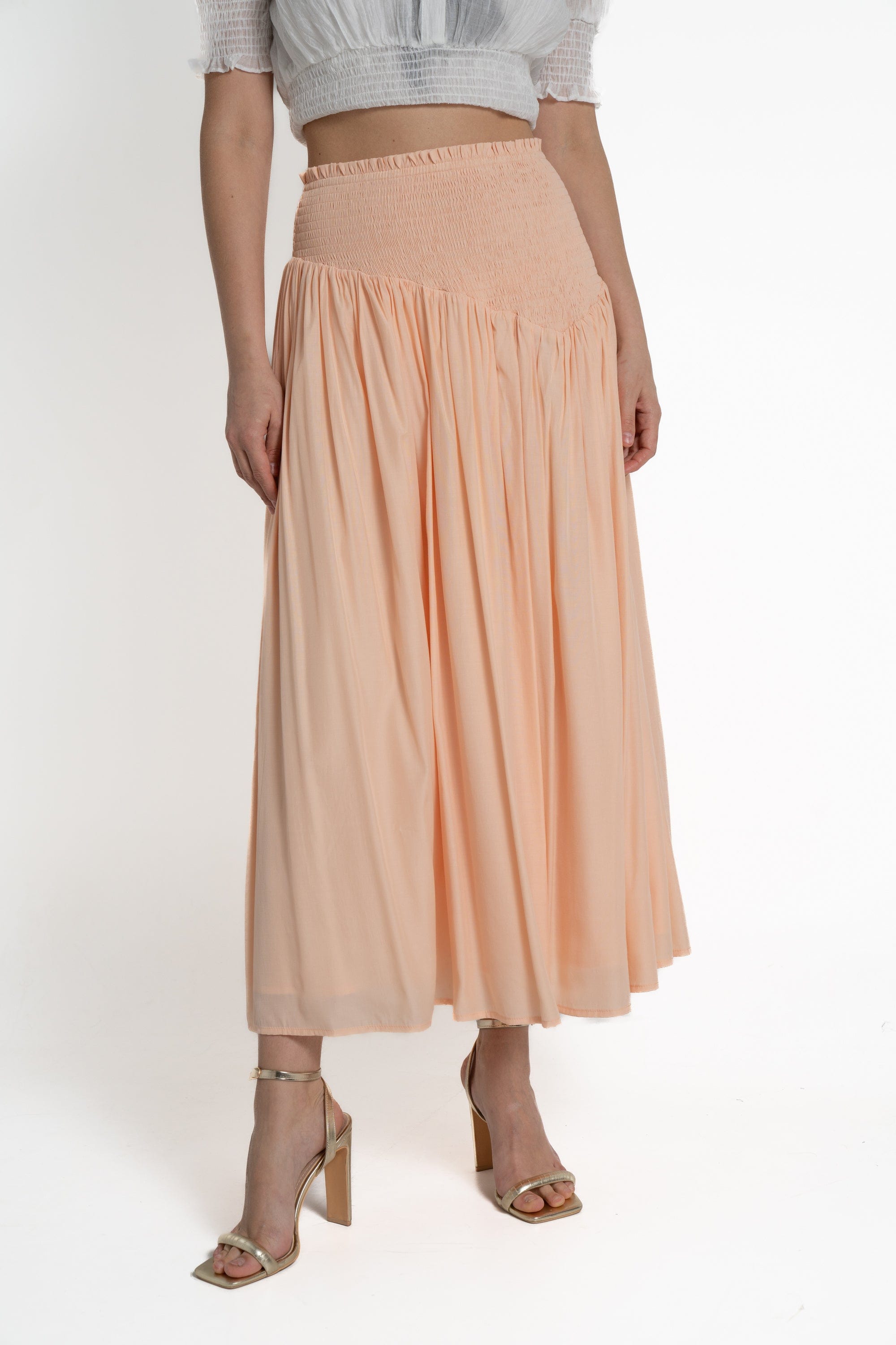 ميكا تنورة طويلة مطاطية من أعلى نسائي