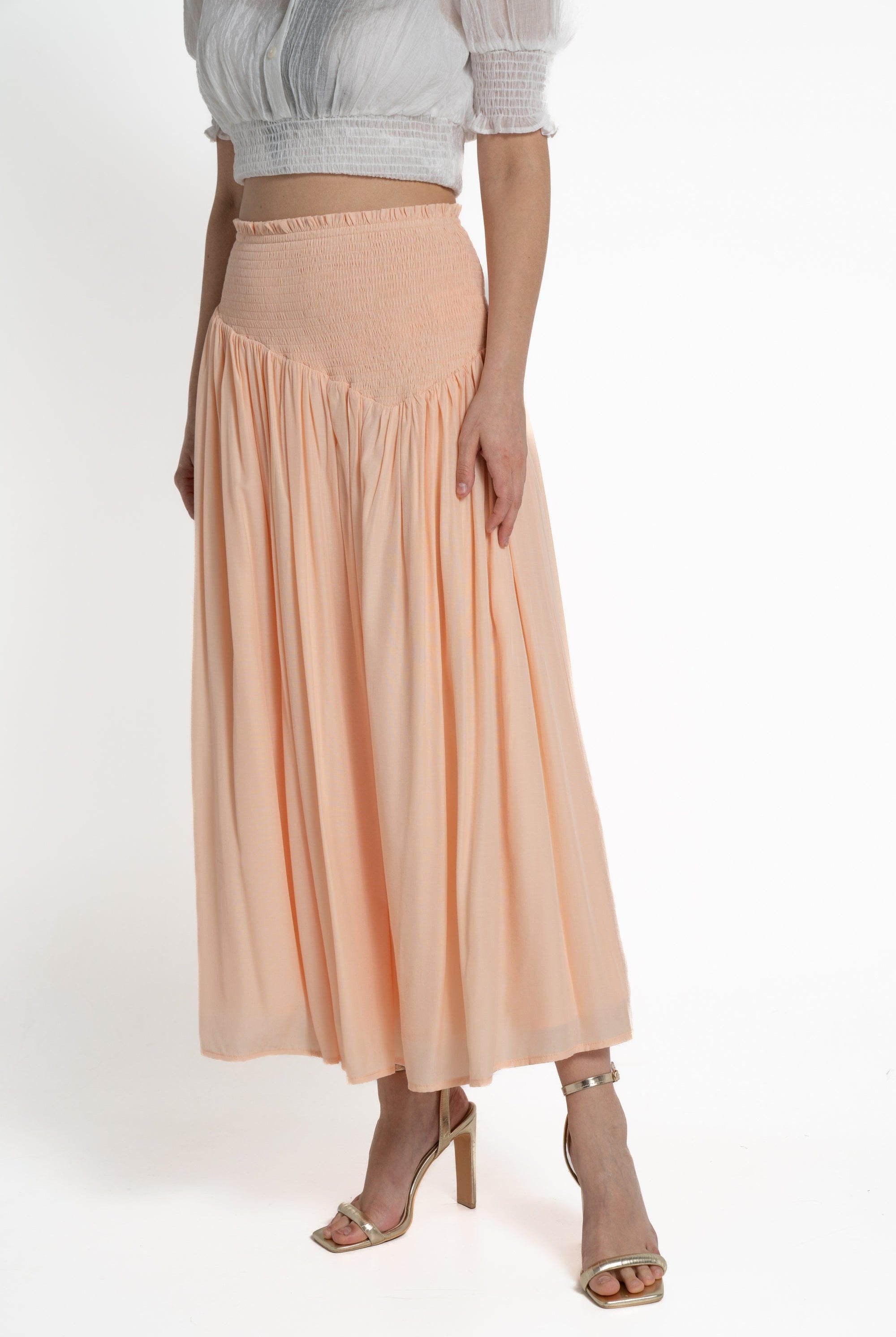 ميكا تنورة طويلة مطاطية من أعلى نسائي