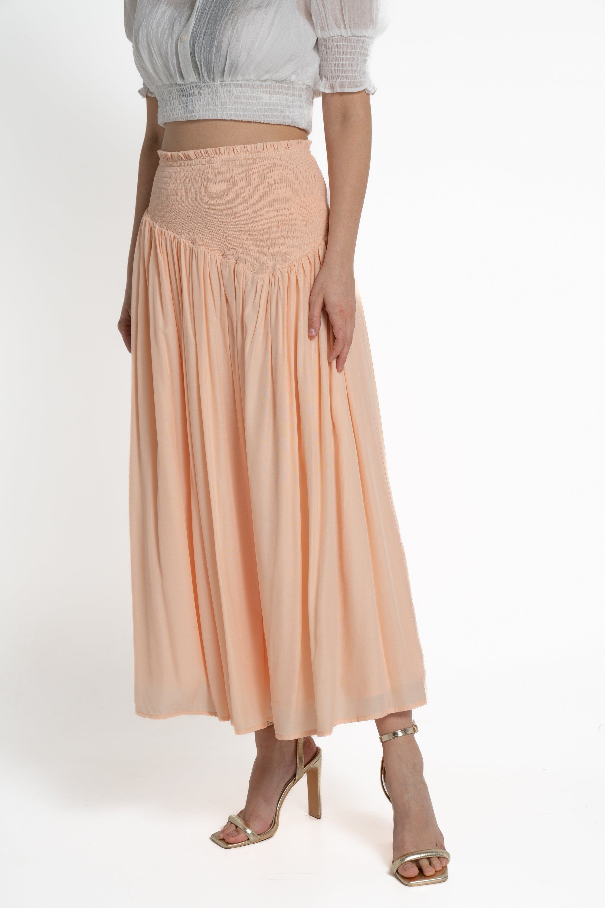 ميكا تنورة طويلة مطاطية من أعلى نسائي