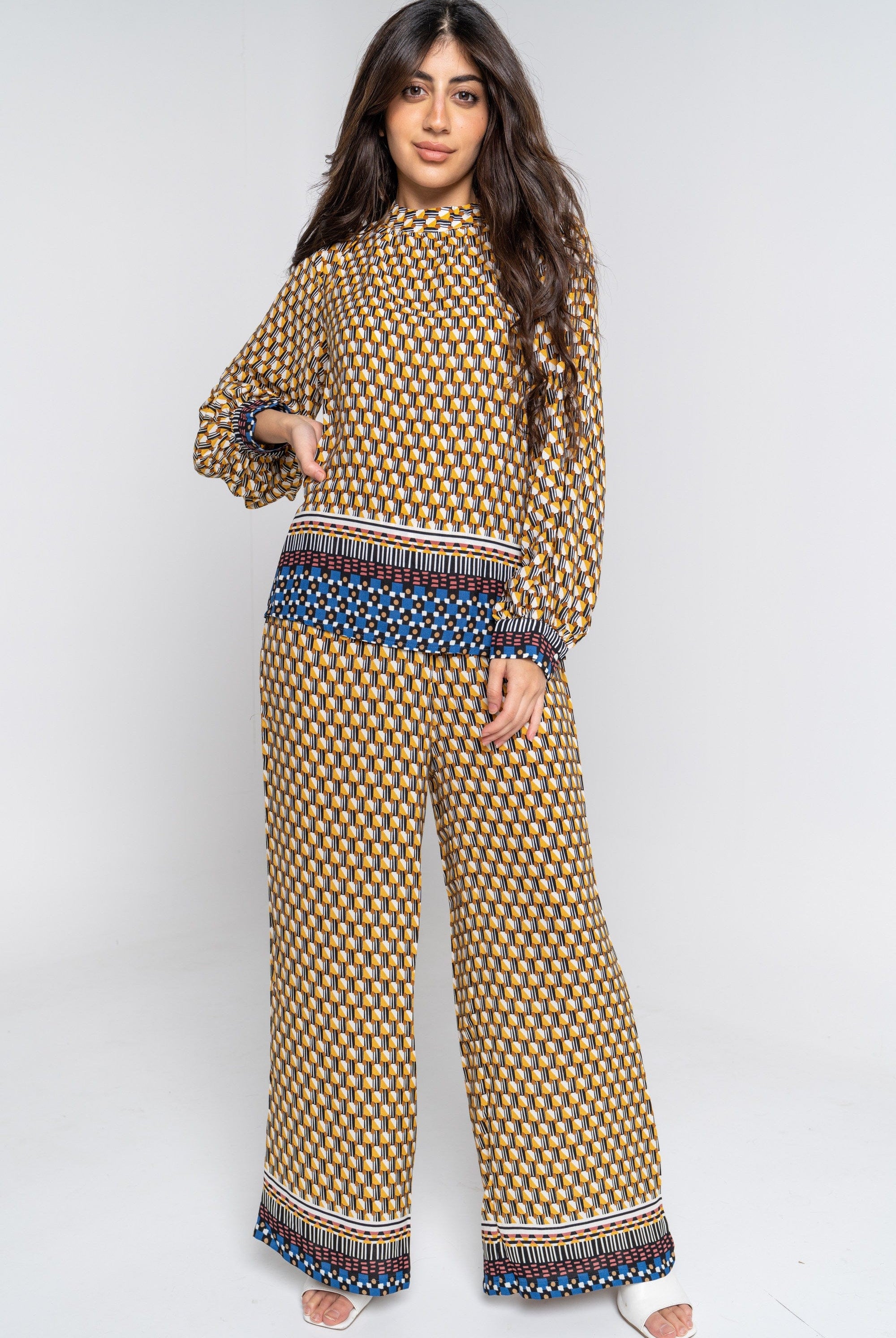 ميكا بنطلون طويل منقوش