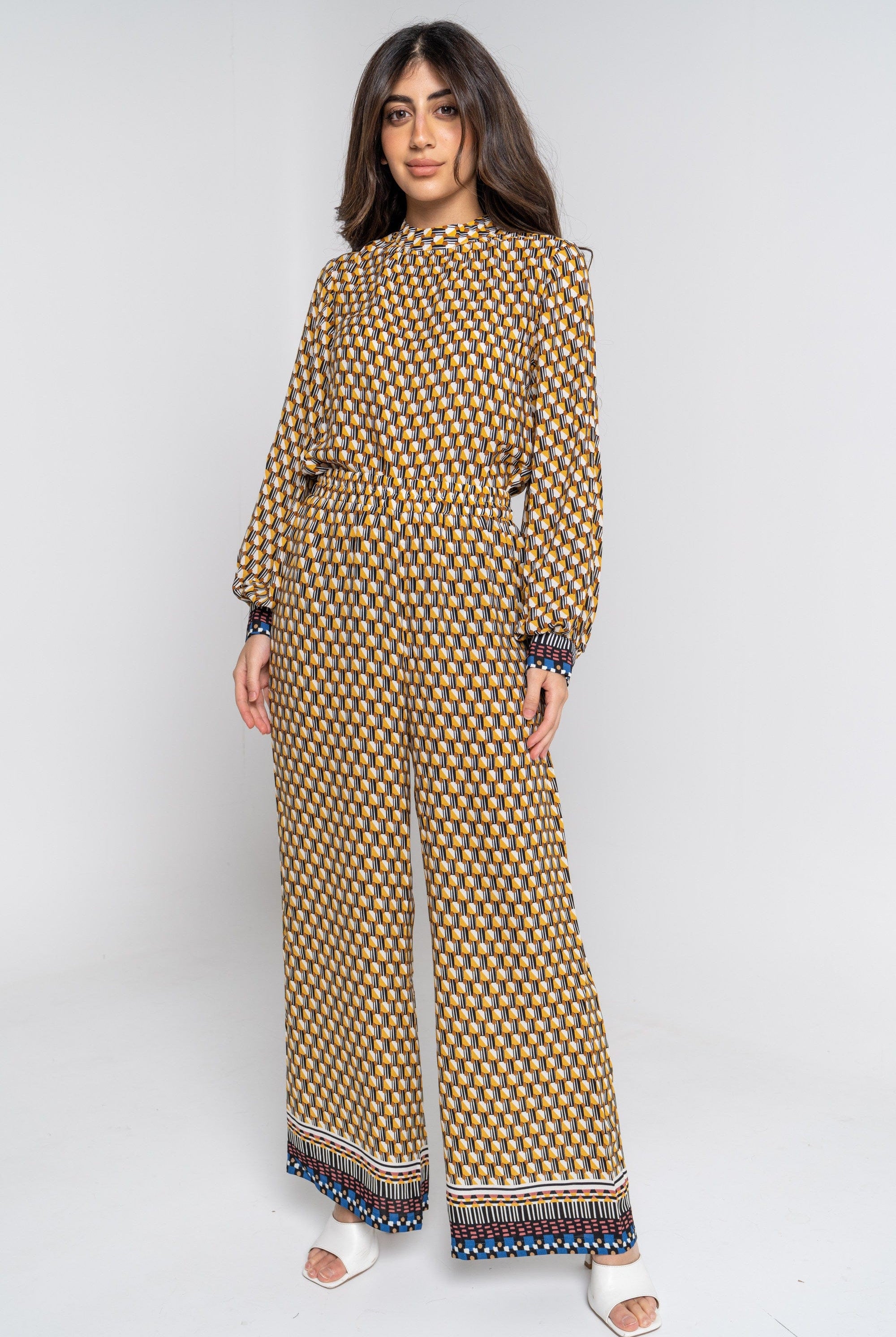 ميكا بنطلون طويل منقوش